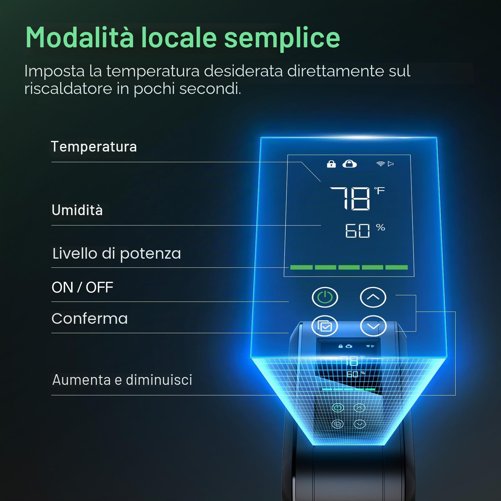VIVOSUN AeroFlux Riscaldatore per Tende da Coltivazione Intelligenti 700 W, Riscaldamento PTC con Termostato, Monitoraggio VPD, Controllo app, Protezione Contro il Surriscaldamento e Tubo di prolunga