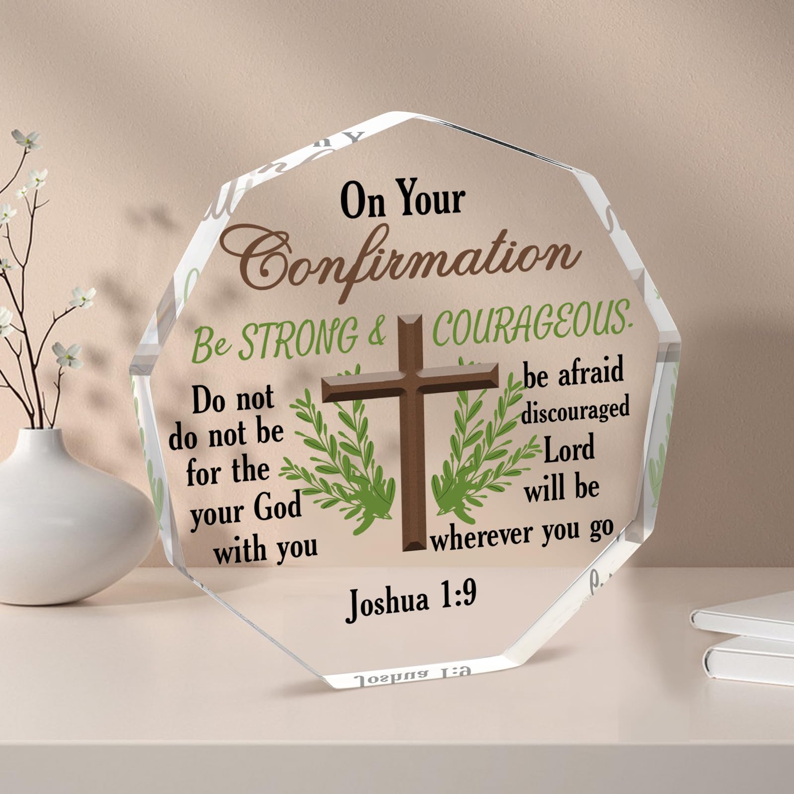 BLUMUZE Acrylic Plaque Christian Confirmation Gifts for Teenage Boys, Gifts for Catholic Confirmation Religious Confirmation Gifts for Boys/Men, 4.7 *