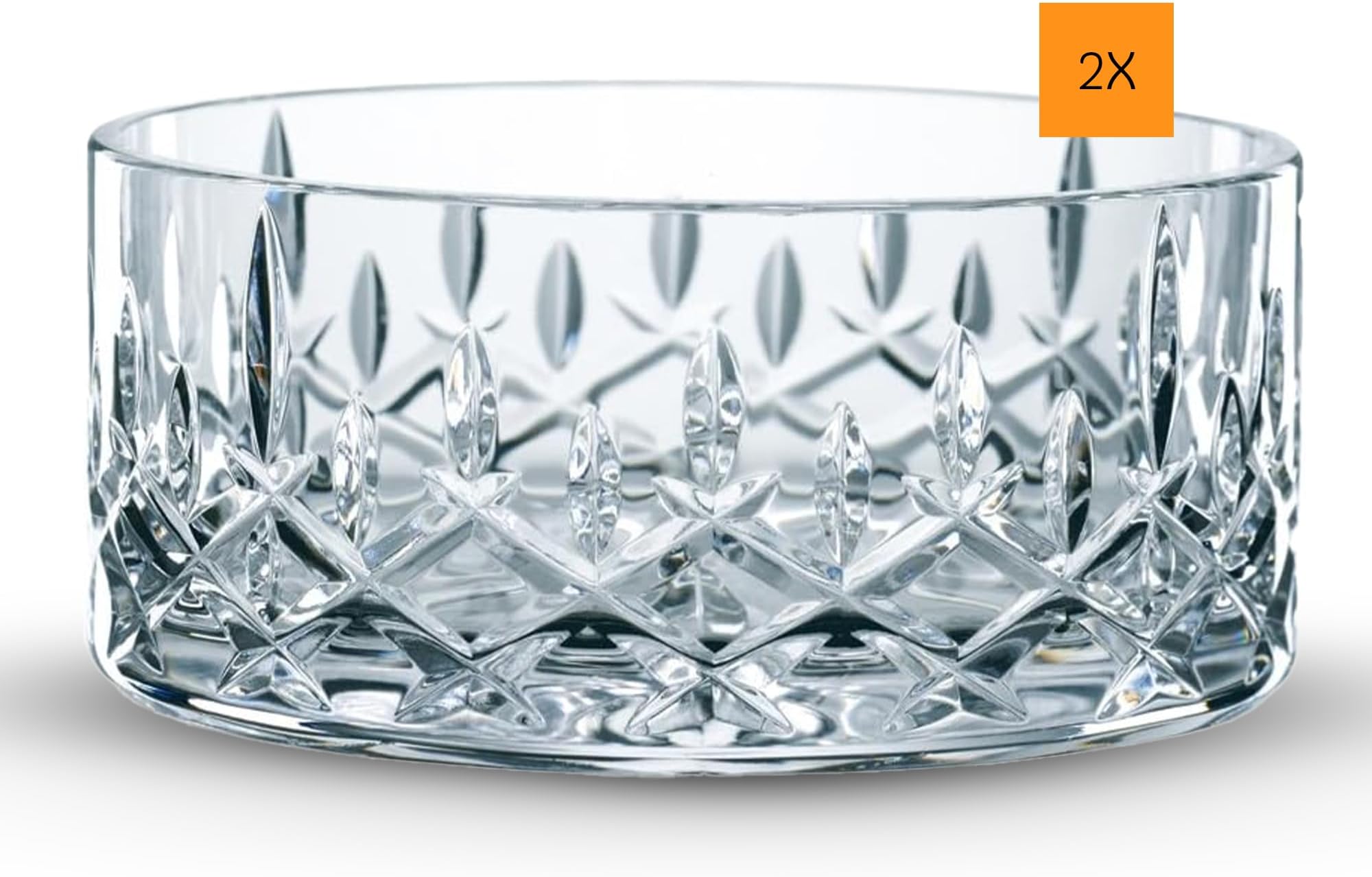 Nachtmann Noblesse Bowl | Set of 2 Catchall Bowls for Nuts Candy or Keys | 4.5 Inch made of Clear Crystal Glass | for Coffee Table, Mantle or Home Décor | Dishwasher Safe