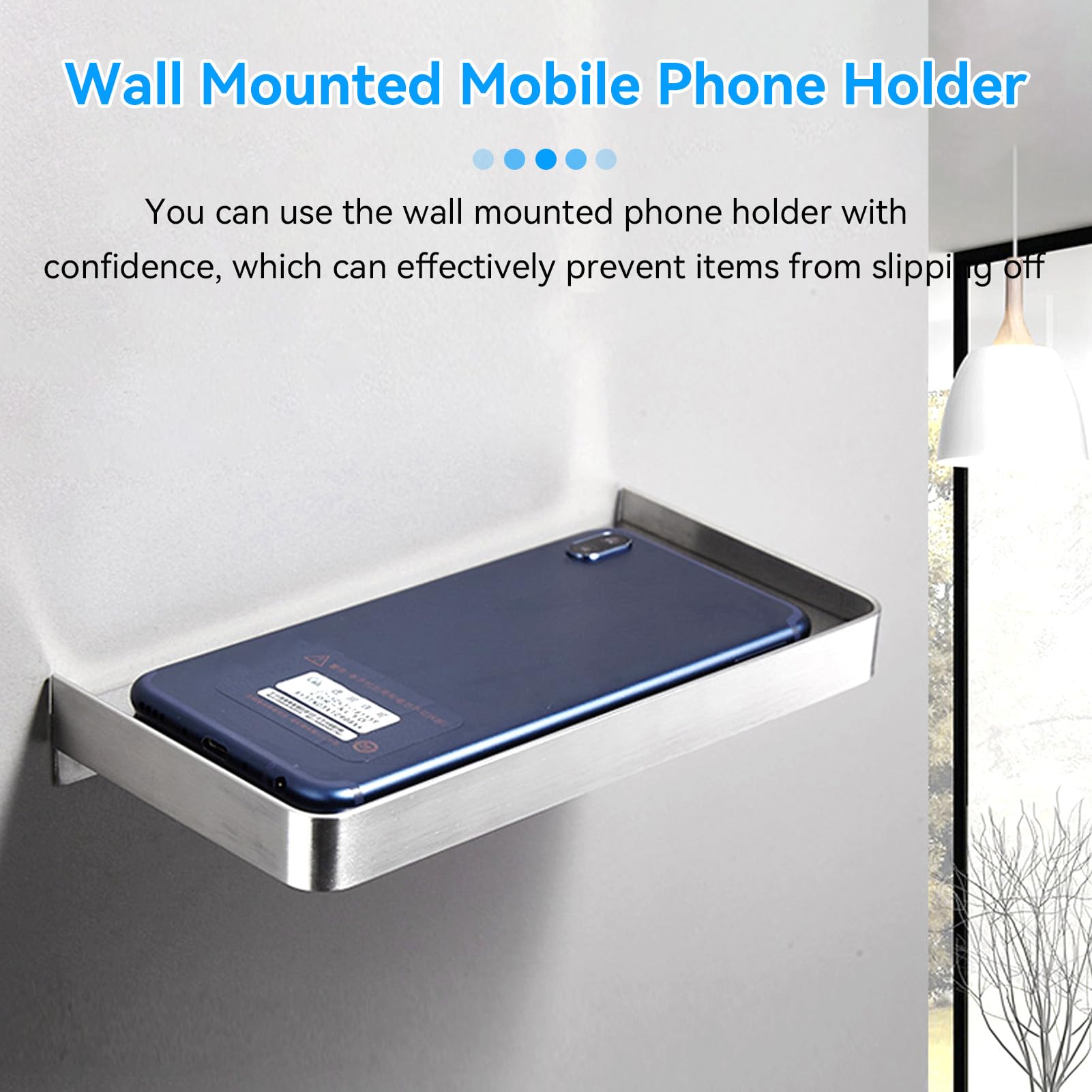 2X HygiéNique Avec éTagèRe Pour TéLéPhone SUS 304 Porte-Rouleau De Papier Toilette Mural En