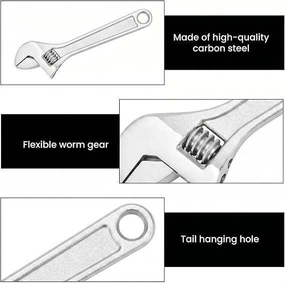 4-Inch Small Adjustable Spanner,Mini Wrench,Portable Hand Wrench Tools,Versatile Pocket Spanners Carbon Steel,Wide Hands Repair Tool,Durable Spanner for Mechanical,Bike,Auto,Hmoe Plumbing Maintenance