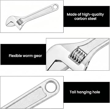 4-Inch Small Adjustable Spanner,Mini Wrench,Portable Hand Wrench Tools,Versatile Pocket Spanners Carbon Steel,Wide Hands Repair Tool,Durable Spanner for Mechanical,Bike,Auto,Hmoe Plumbing Maintenance
