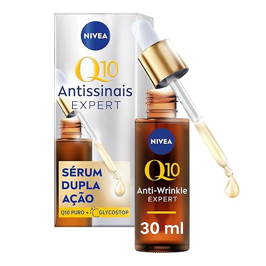 NIVEA Q10 Sérum Antissinais Expert Dupla Ação 30ml, Previne e Reduz Rugas, Renova a Pele, Tecnologia Glycostop, Hidratação Profunda