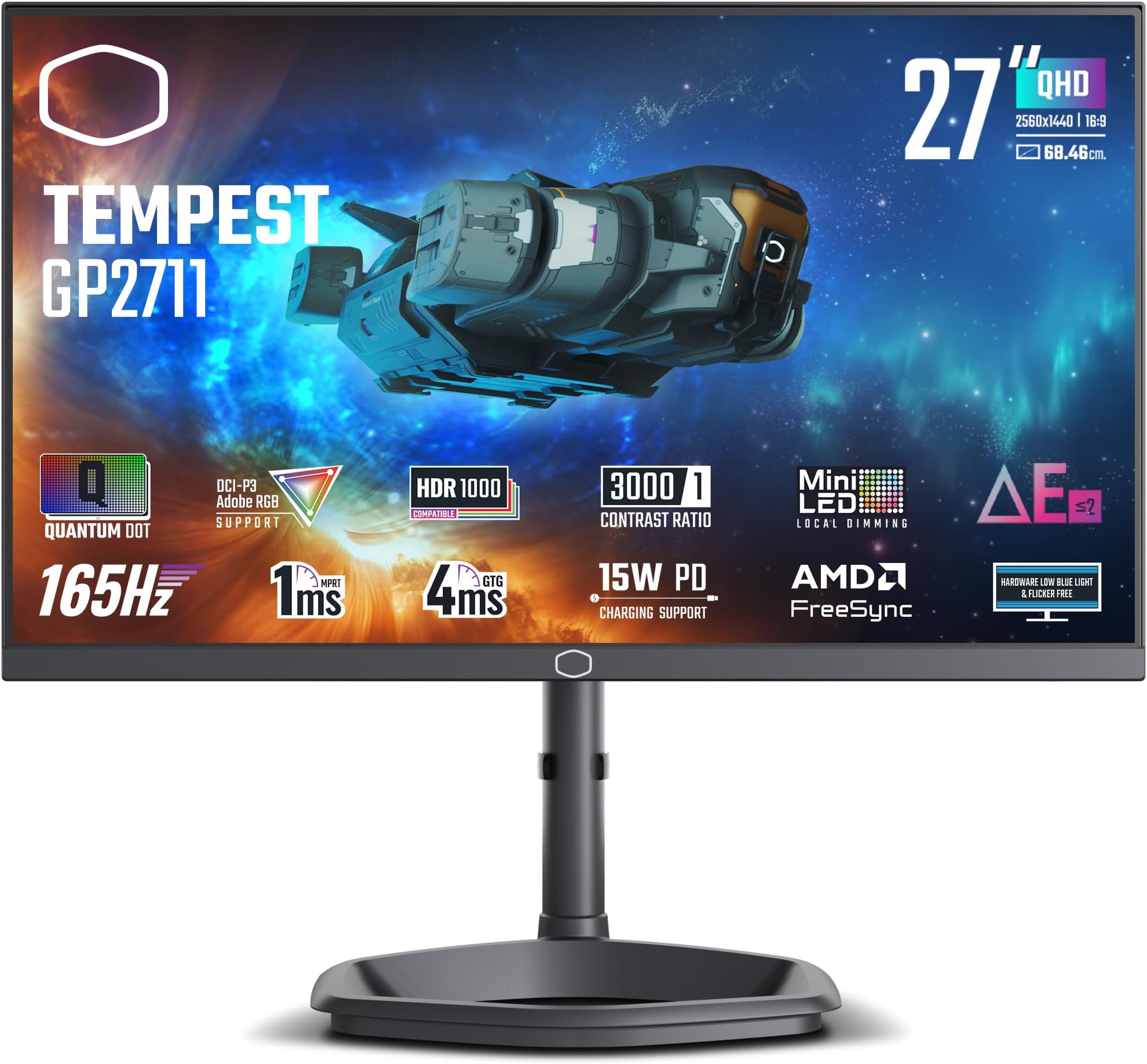 Amazon.com: Cooler Master Tempest GZ2711 27” OLED 2K 144Hz|240Hz QHD ...
