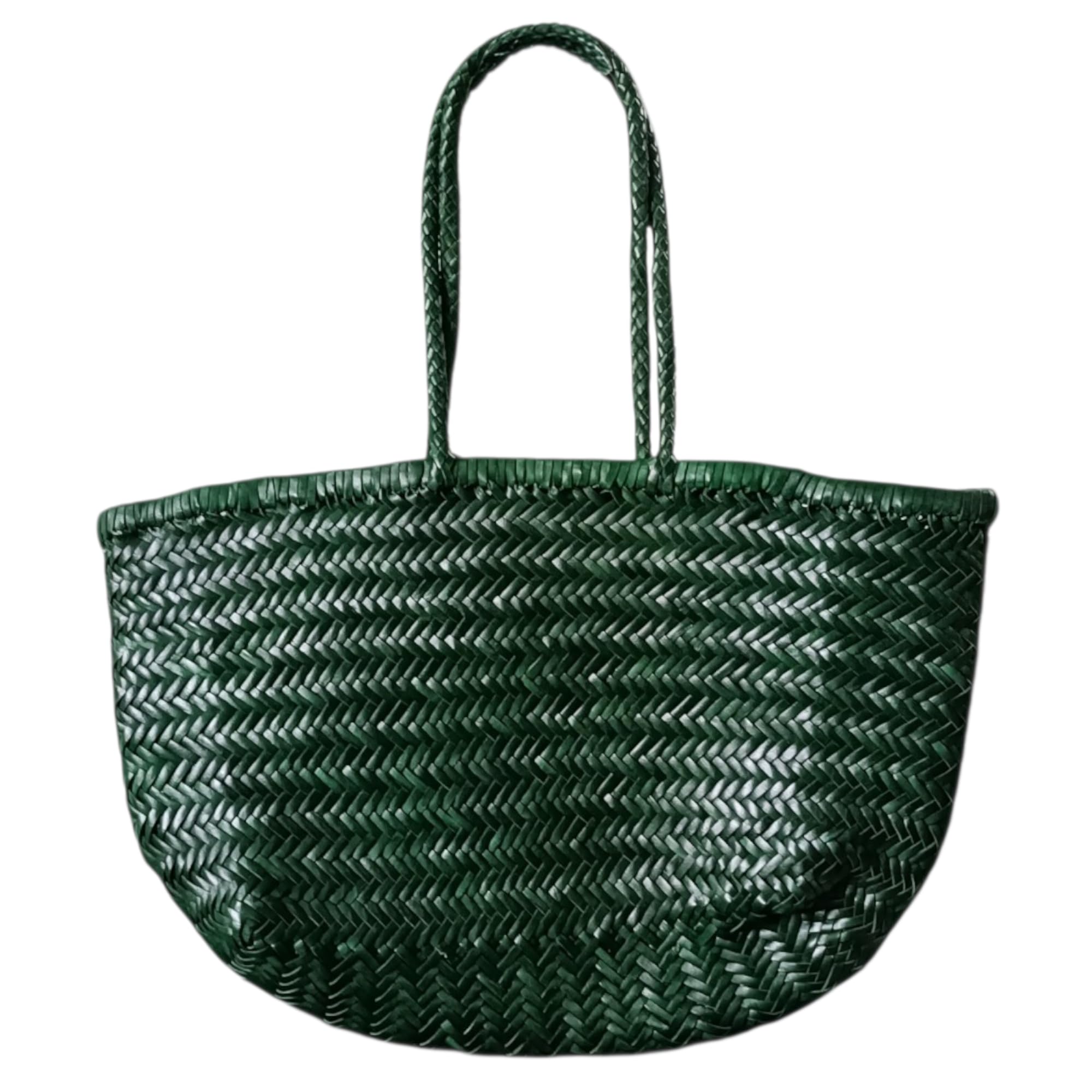 Triple Jump BIG YOCO Y9988TJB Woven Leather Tote Bag Big Size Structured Carry Bag for Daily Use Shopping
