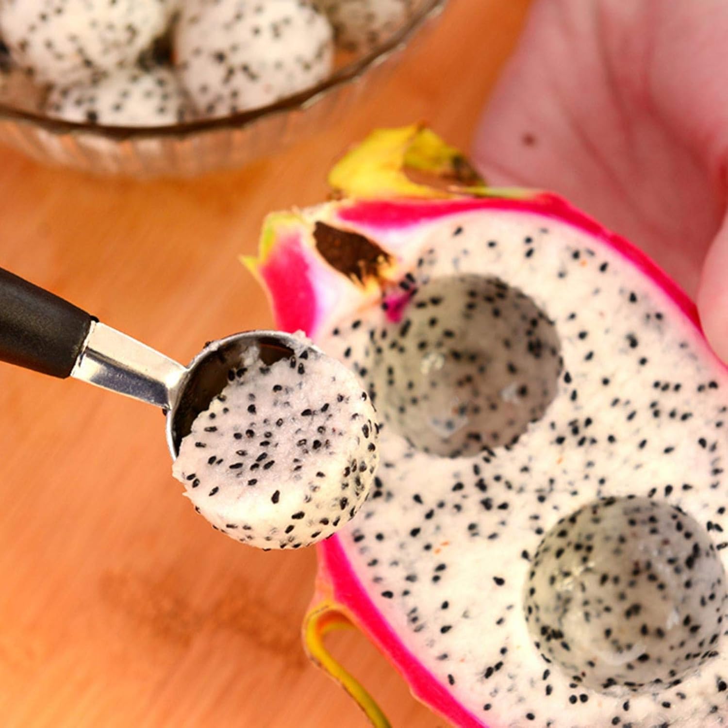 Cuillère à Melon Double Fonction - Emporte-Pièce à Boule Et Cuillère - Acier Inoxydable - Ustensile Cuisine Pratique