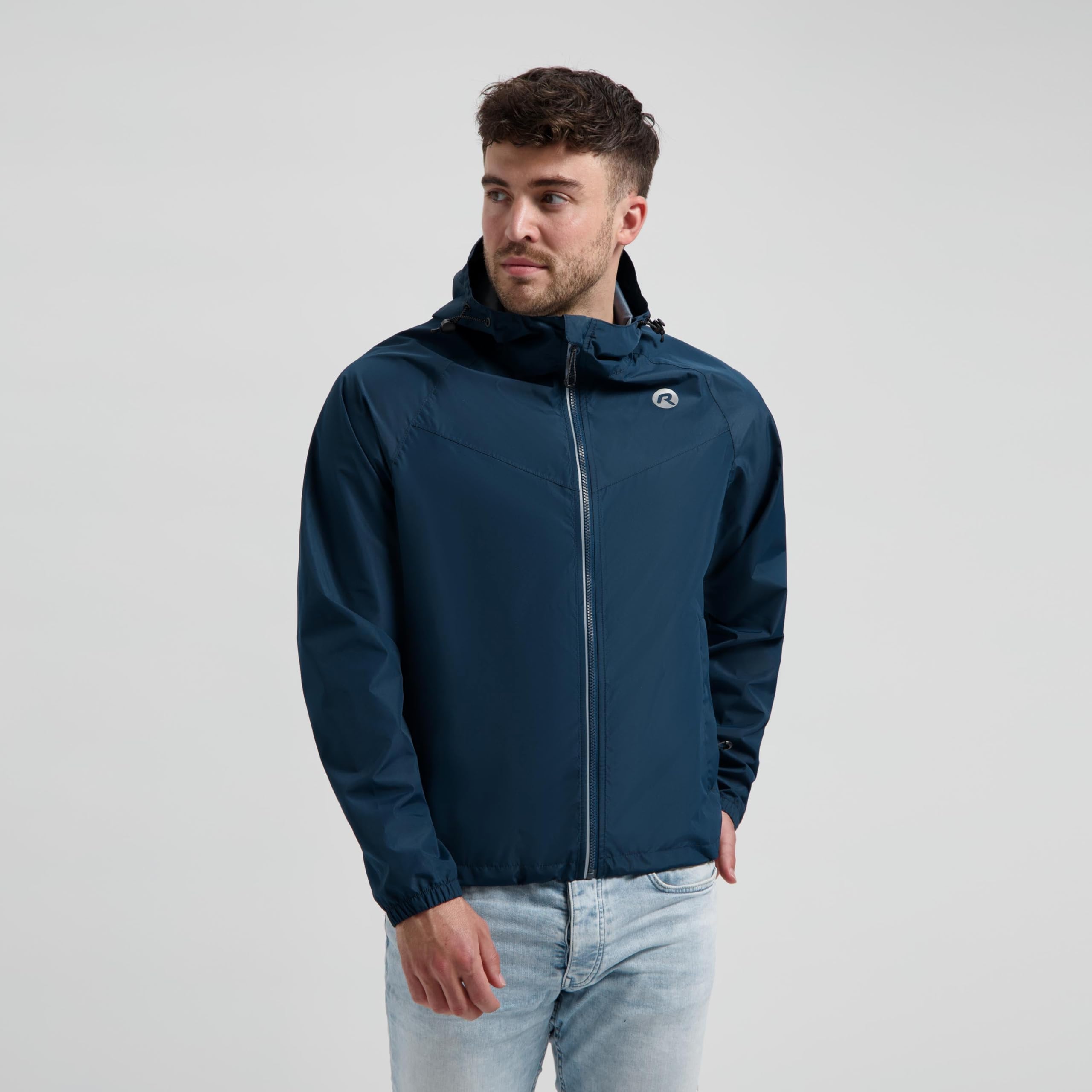 Rogelli Regenanzug Damen und Herren - Commuter Core - Regenjacke und Regenhose - Blau Schwarz - Größe XXL