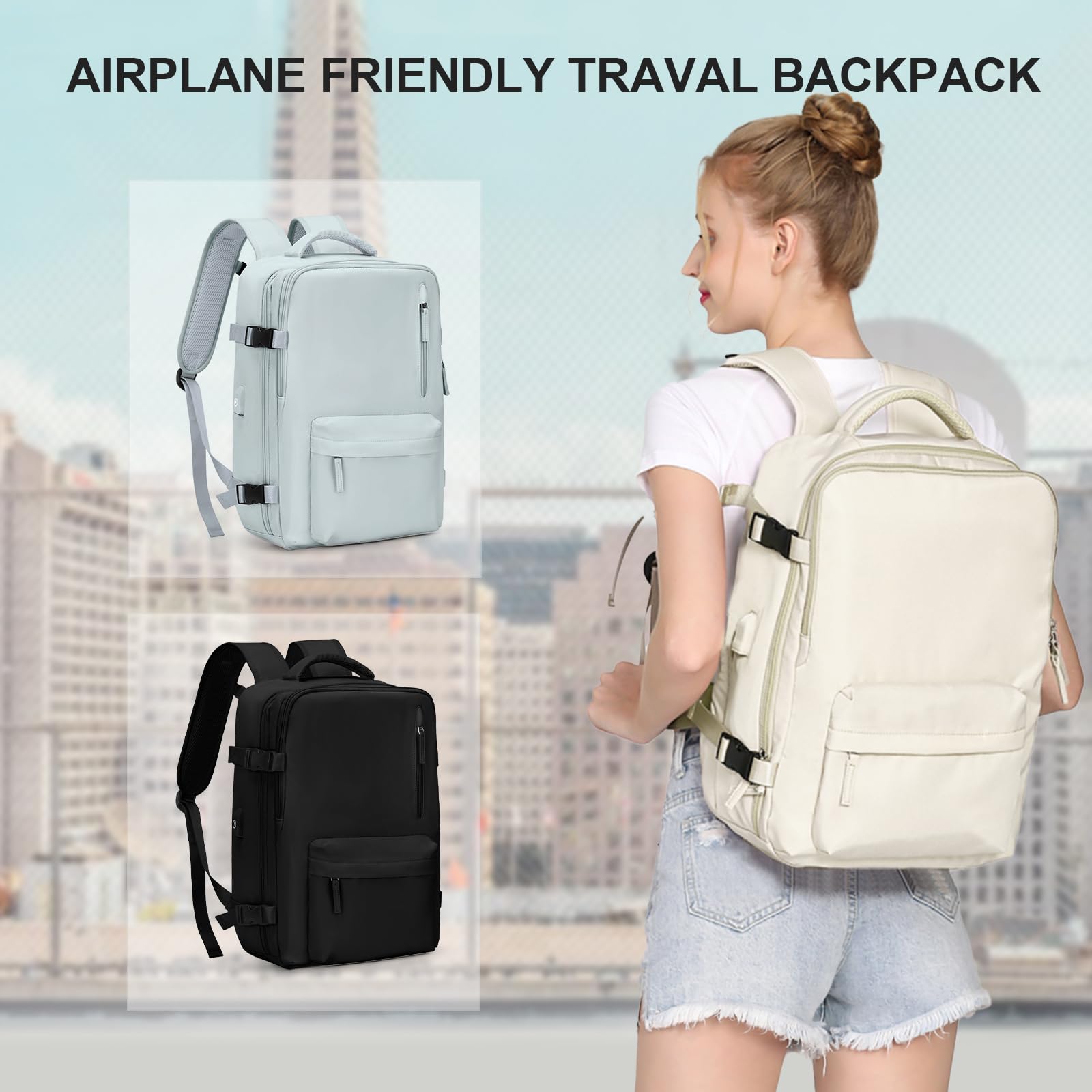 SZLX Zaino Ryanair 40x20x25 Bagaglio a Mano 45x36x20 Easyjet Zaino da Viaggio Donna Cabina Aereo Borsa da Viaggio Laptop Zaino da Lavoro Uomo Impermeabile Zaino per Università porta PC Travel Backpack