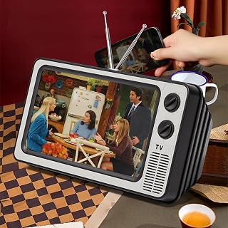 X spring Phone Screen Magnifier, 12 Inch Retro TV Amplifier for Mobile Devices, 3D HD Visual Enlarger for Movies Videos Games, Compatible with All Phones, Innovative Gadgets Gift for Dad Mom
