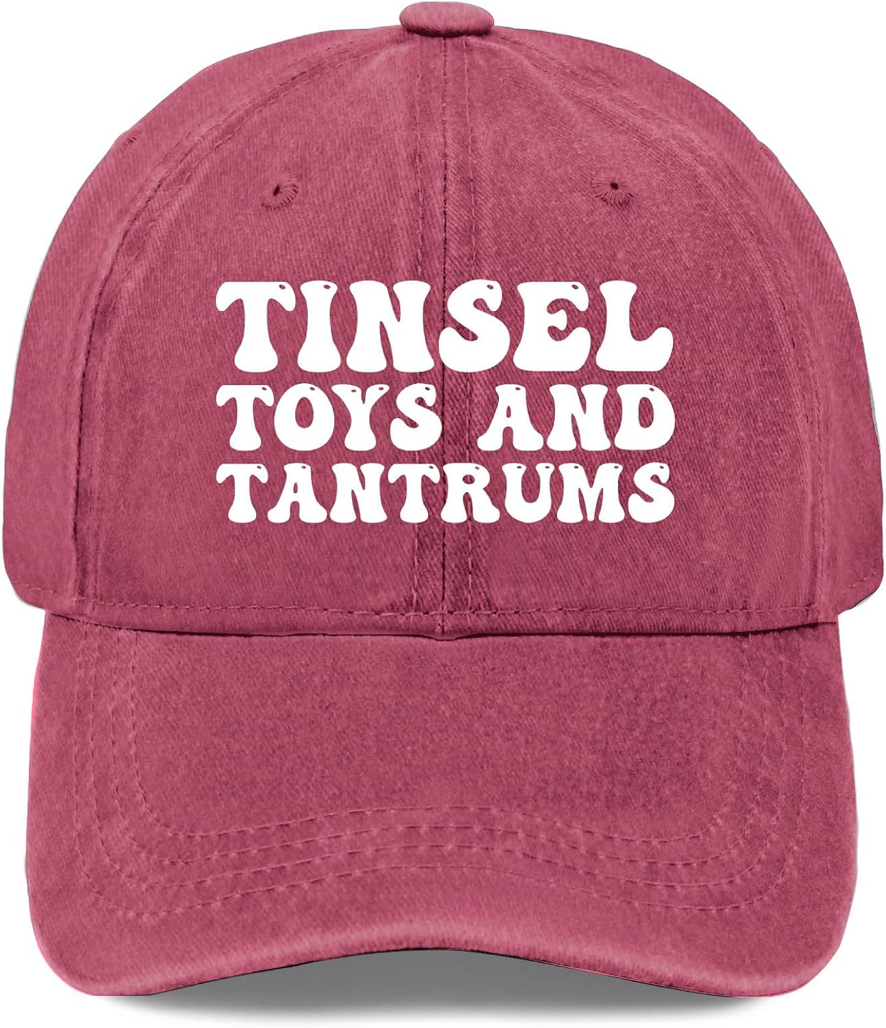 Tinsel Toys and Tantrums Hat Men Funny Baseball Hats Funny Gifts for Men Wine Red