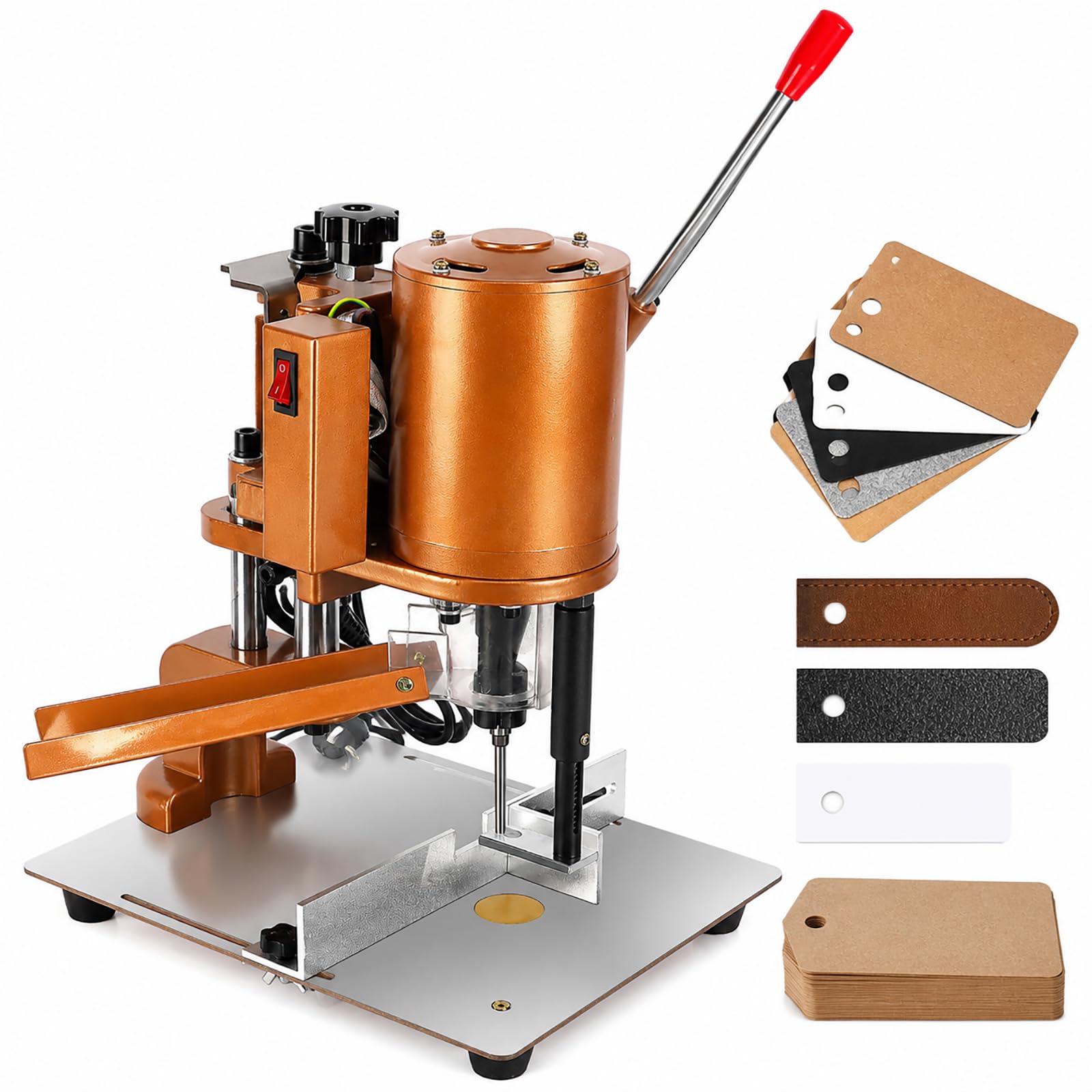 Elektrische Einzellochstanze, Robuste Industriestanze, Hochgeschwindigkeits-elektrolochstanze Für Papier, PVC Und Leder Zum Stanzen Von Etiketten, Karten, Stoffen Und Für Kleinbetriebe