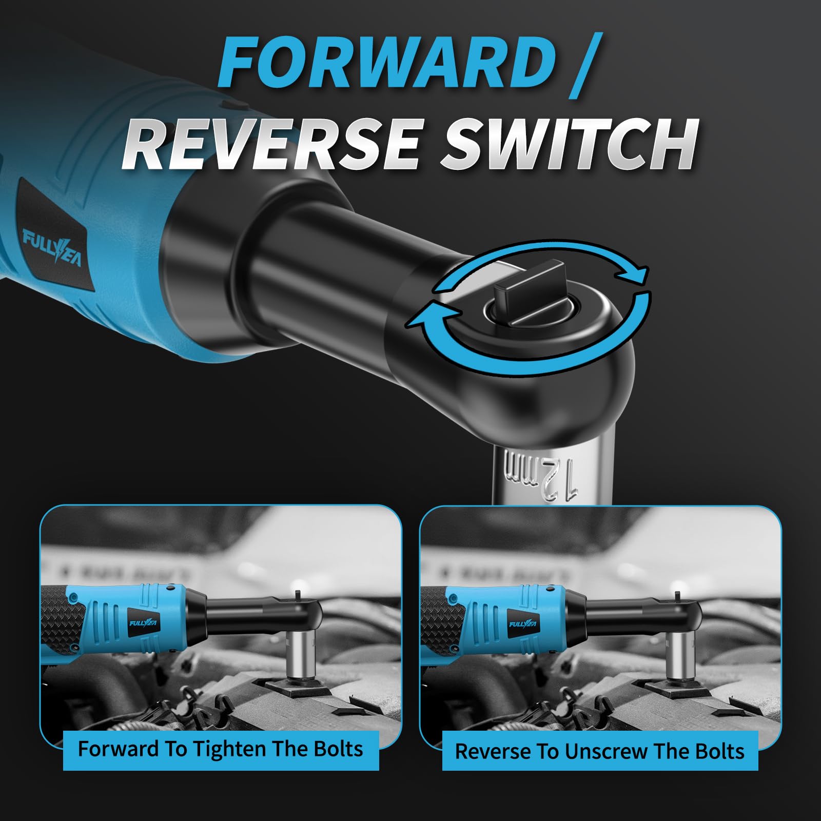 FULLYEA Cordless Ratchet Wrench - 45ft-lbs Torque -7 FULLYEA Cordless Ratchet Wrench - 45ft-lbs Torque -7