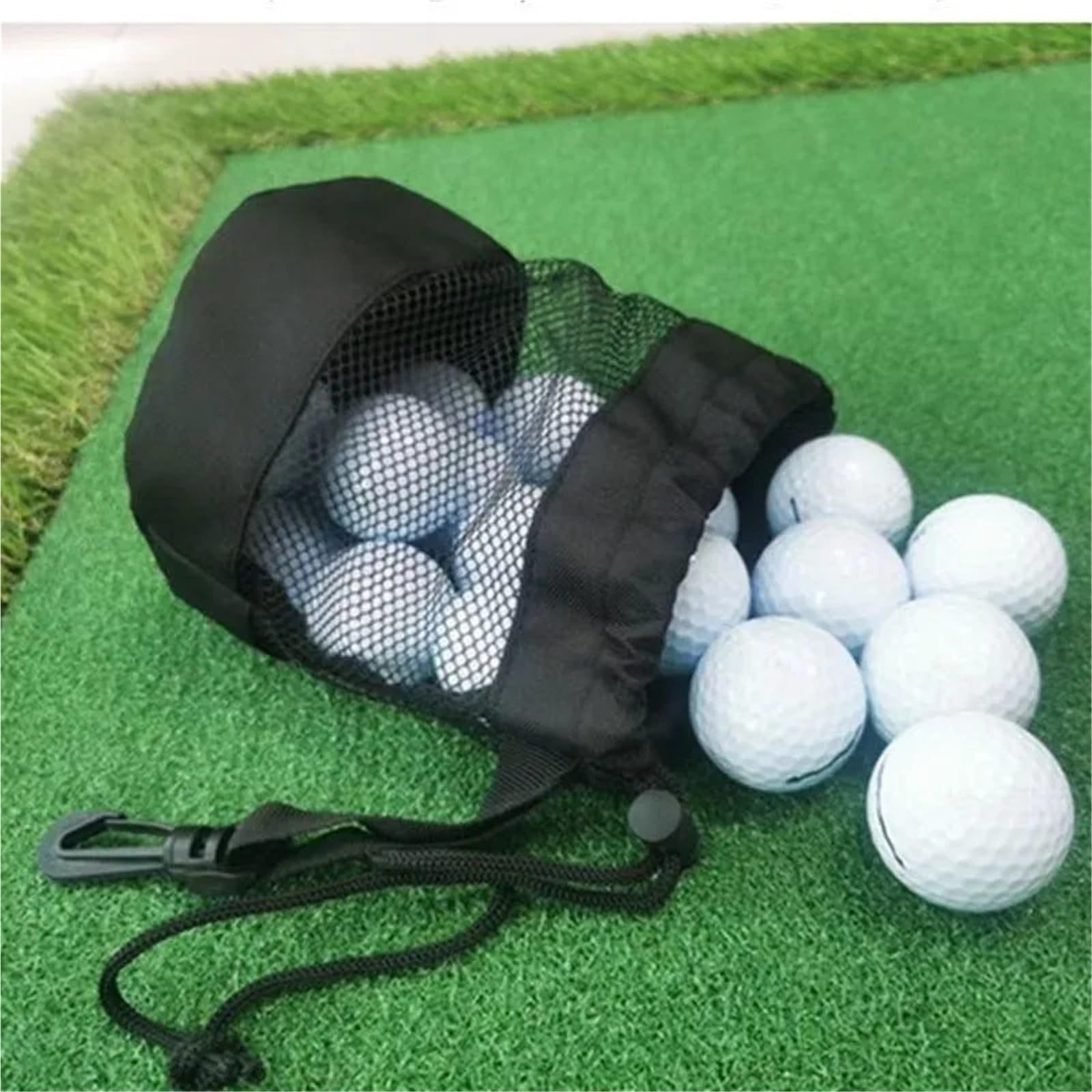 Golfball-Aufbewahrungstasche aus Mesh mit Kordelzug