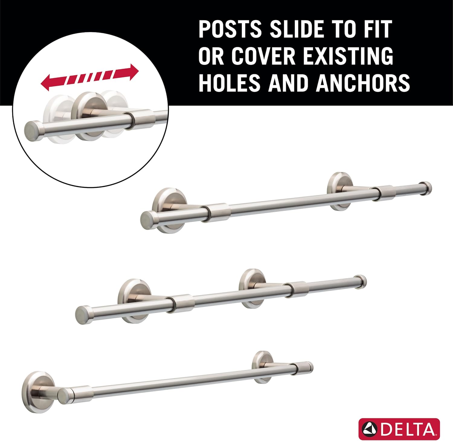 DELTA FAUCET WSD24-BN Westdale 24 in. Wall Mount Towel Bar Bath Hardware Accessory in Brushed Nickel