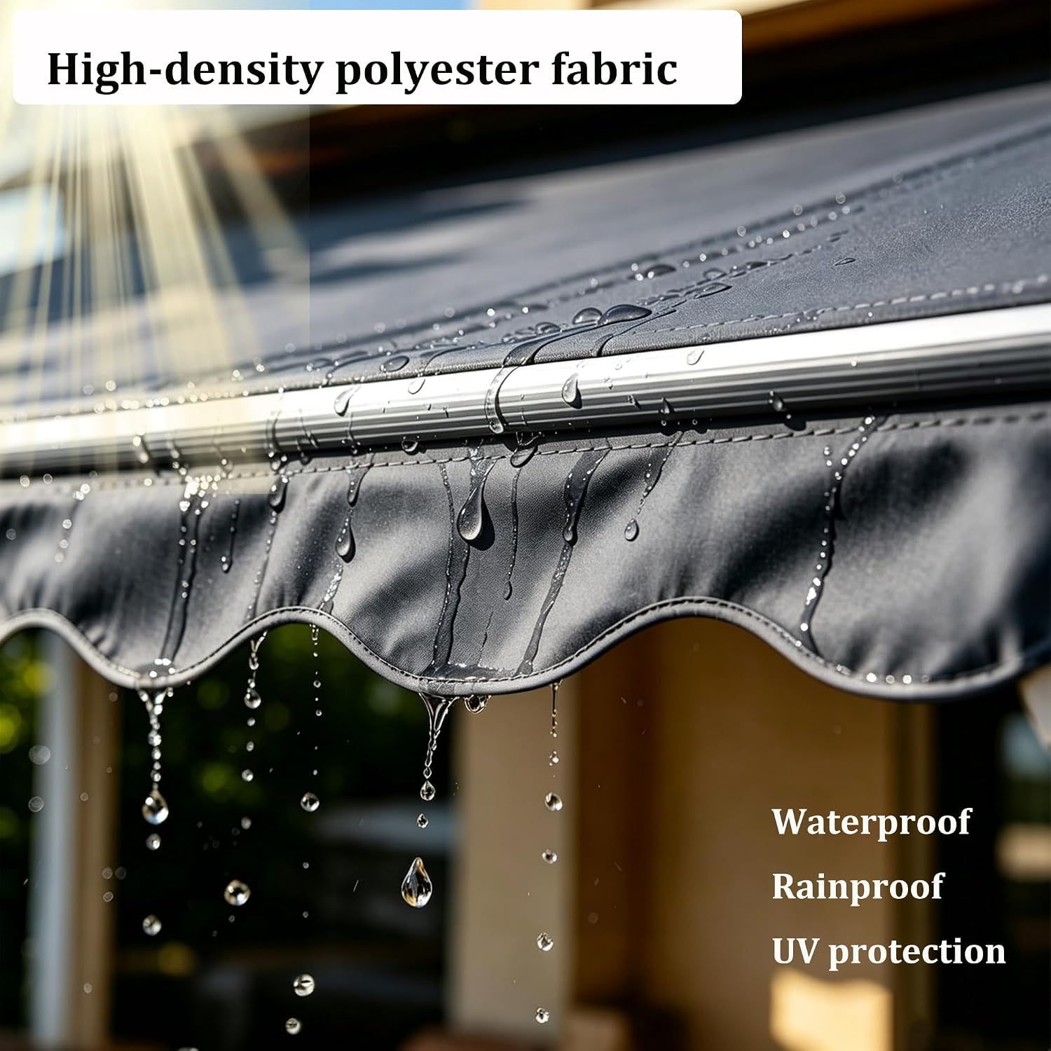 Generico Mantovana di Ricambio per Tenda da Sole Resistente Ai Raggi UV,Striscia in Tessuto Impermeabile,Resistente con Bordo Smerlato,Accessorio di Ricambio per Tende Esterno,Bianca,W460xH26cm