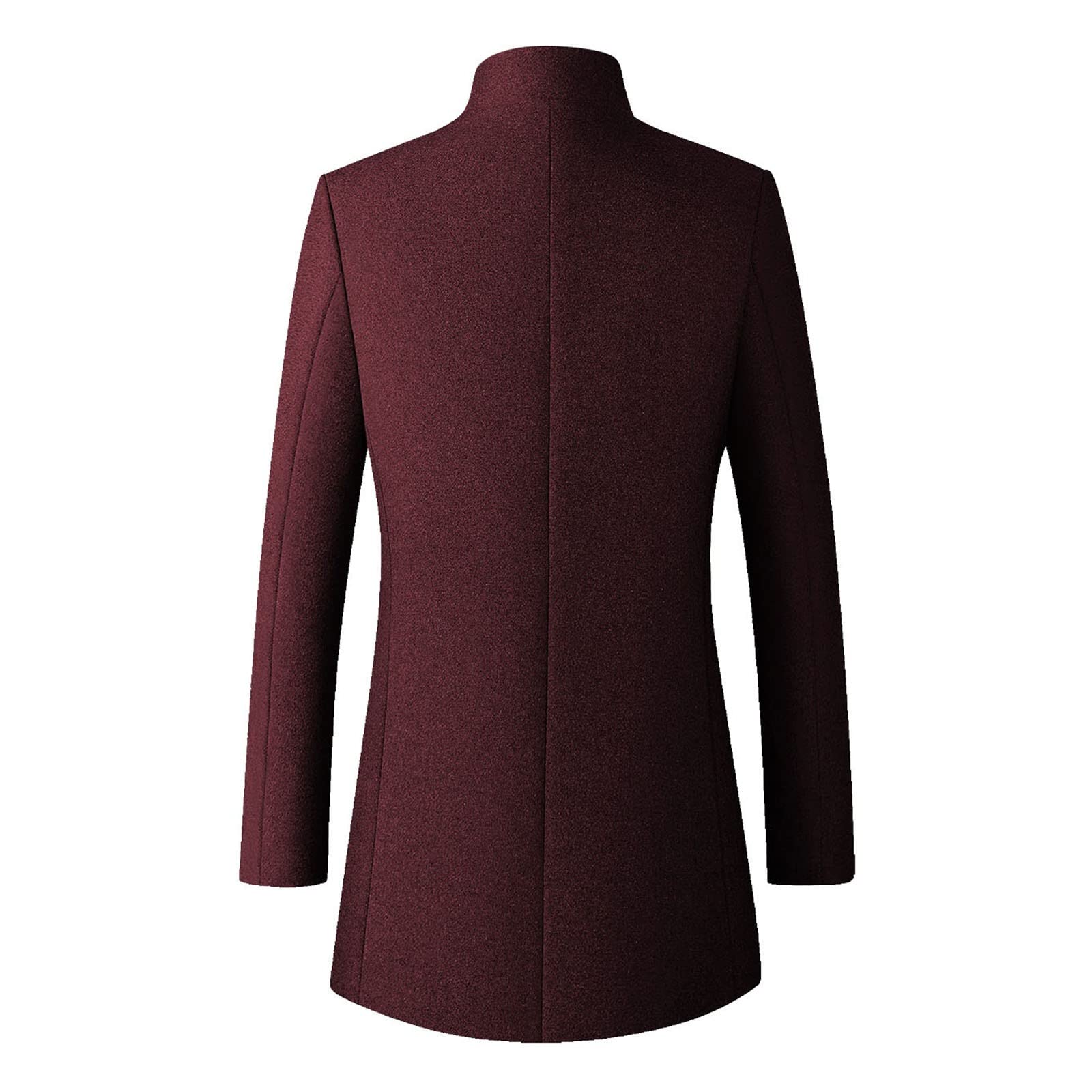 Gabardina para hombre, color liso, cuello con muescas, abotonado, abrigo de lana, ajuste delgado, casual, resistente al viento, botonadura, cómodo, rompevientos clásico para invierno, Negro, L