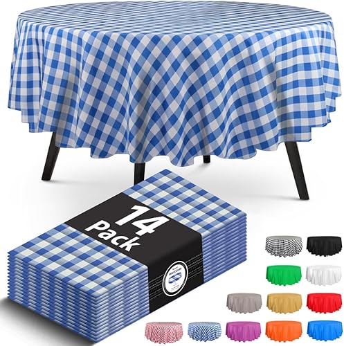 Miniatura 18 de Paquete de 14 manteles de plástico turquesa de alta calidad, manteles rectangulares desechables de plástico de 54 x 108 pulgadas, mantel rectangular