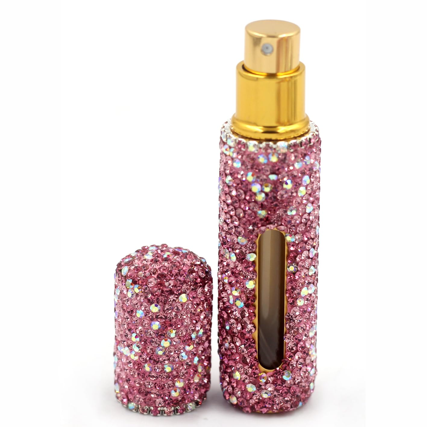Flacon vaporisateur de parfum strass rose 10 ml