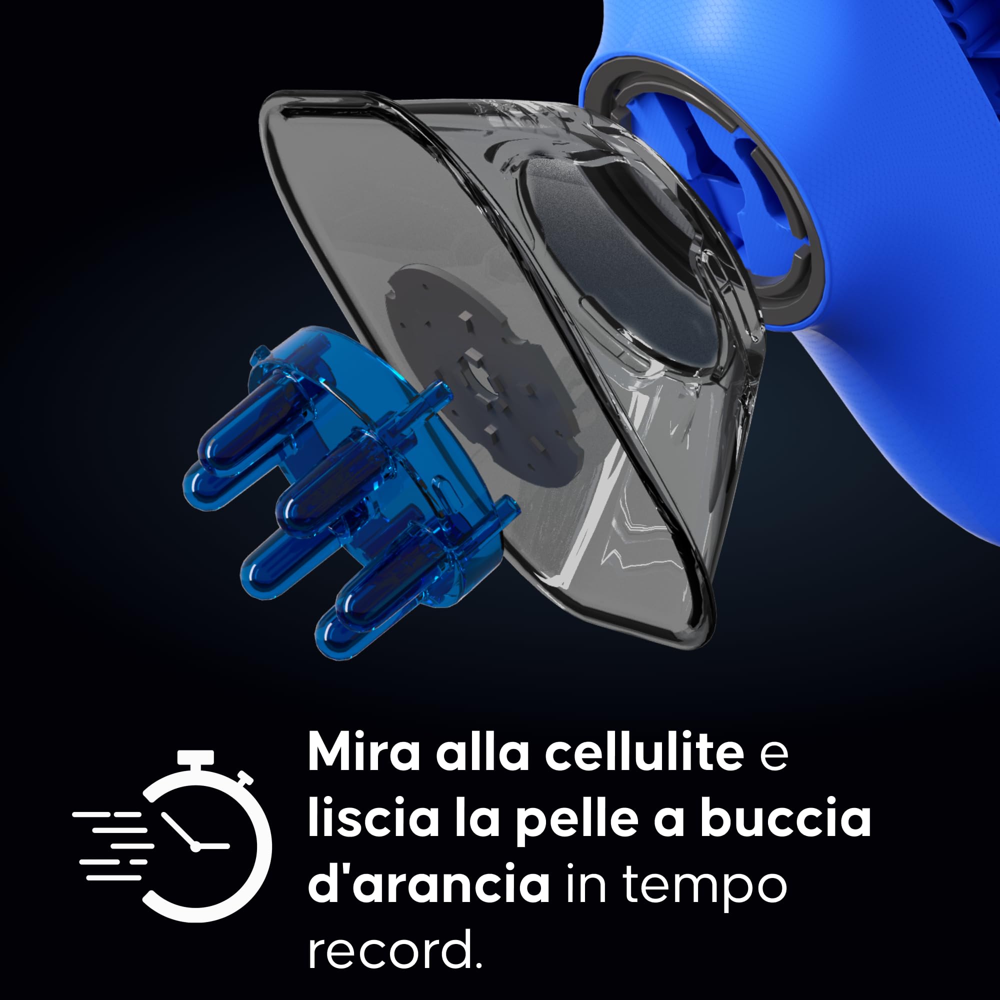 Massaggiatore anticellulite con ventosa elettrica Cellublue - Riduce la cellulite - Risultati visibili in 7 giorni - Palpato-rotolato, 6 livelli regolabili di intensità - Trattamento professionale a