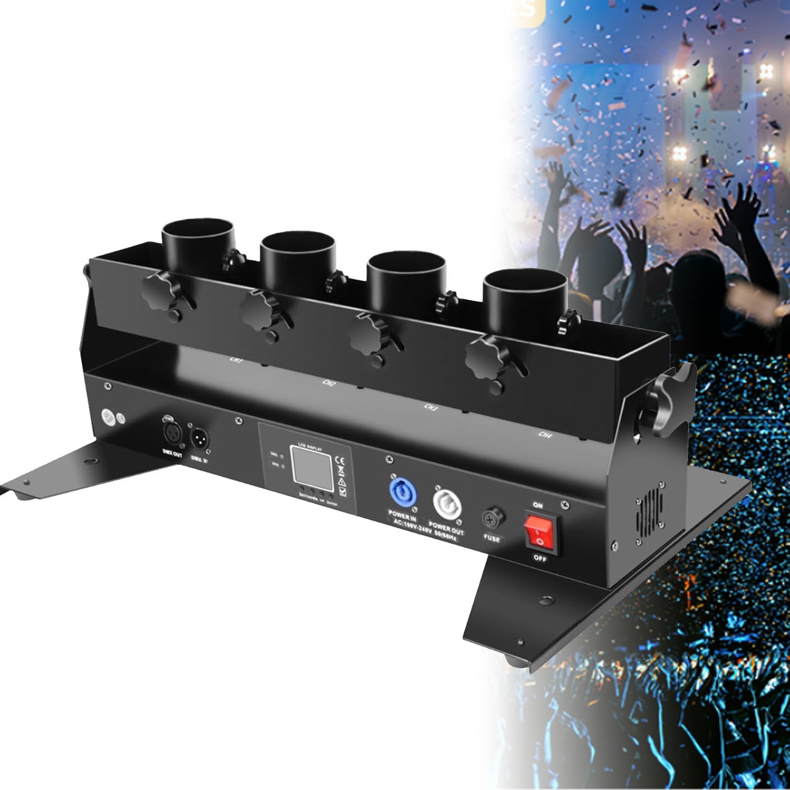Máquina de cañón de confeti, máquina sopladora de confeti eléctrica, máquina de cañón lanzador de confeti profesional con control remoto para bodas, discotecas, espectáculos, clubes, escenar