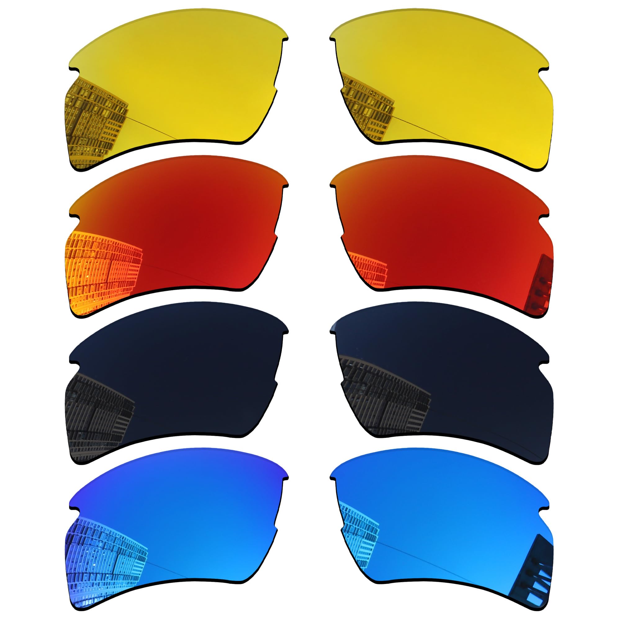 Acefrog 4 pares de lentes polarizadas de repuesto para gafas de sol Oakley Flak 2.0 XL OO9188, ajuste perfecto, inastillables, antiarañazos, paquete económico