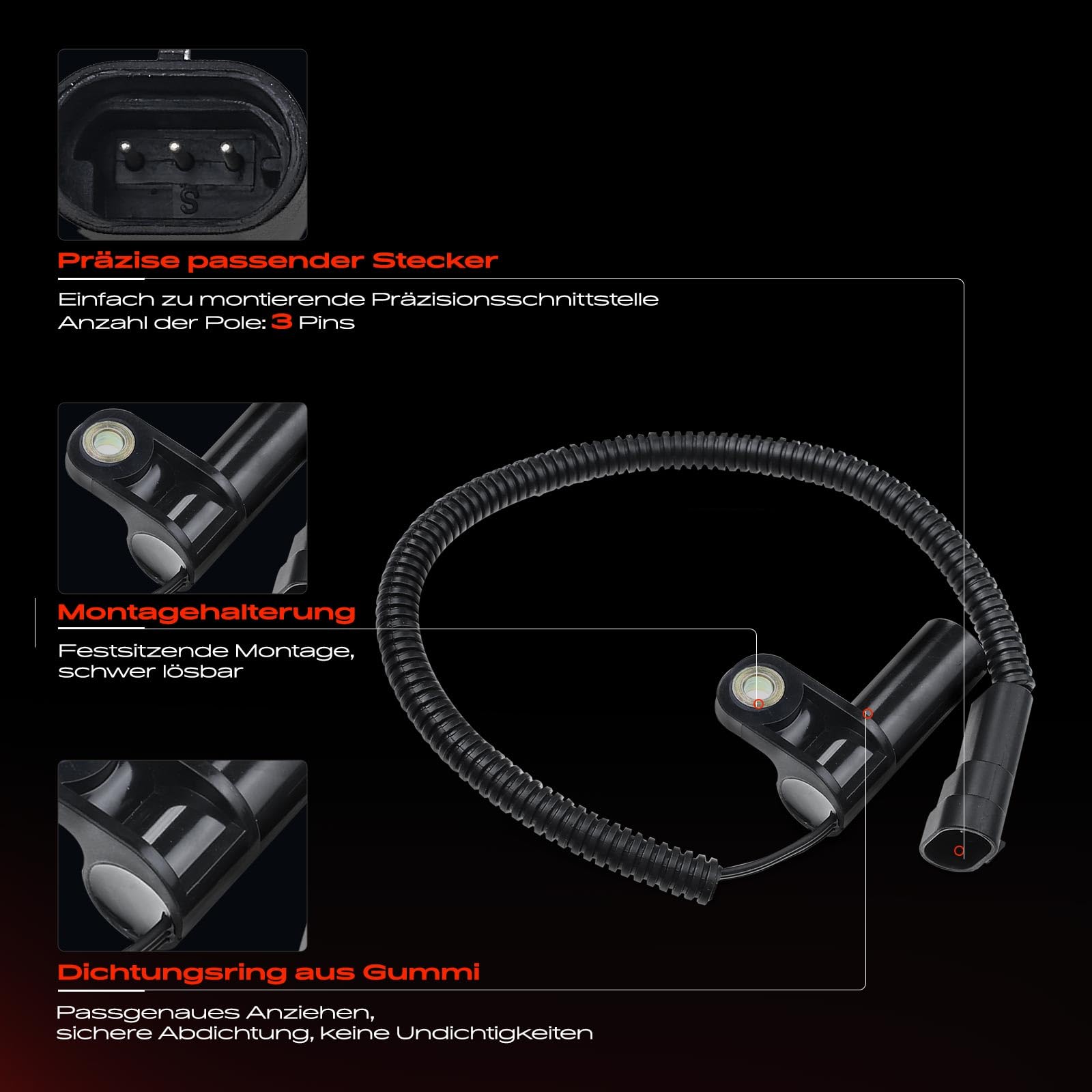 Frankberg Posizione dell'albero Motore Sensore dell'albero Motore 3-Poli Compatibile con Grand Cherokee I ZG ZJ Wrangler I SJ YJ Replace# 56026884,56027280
