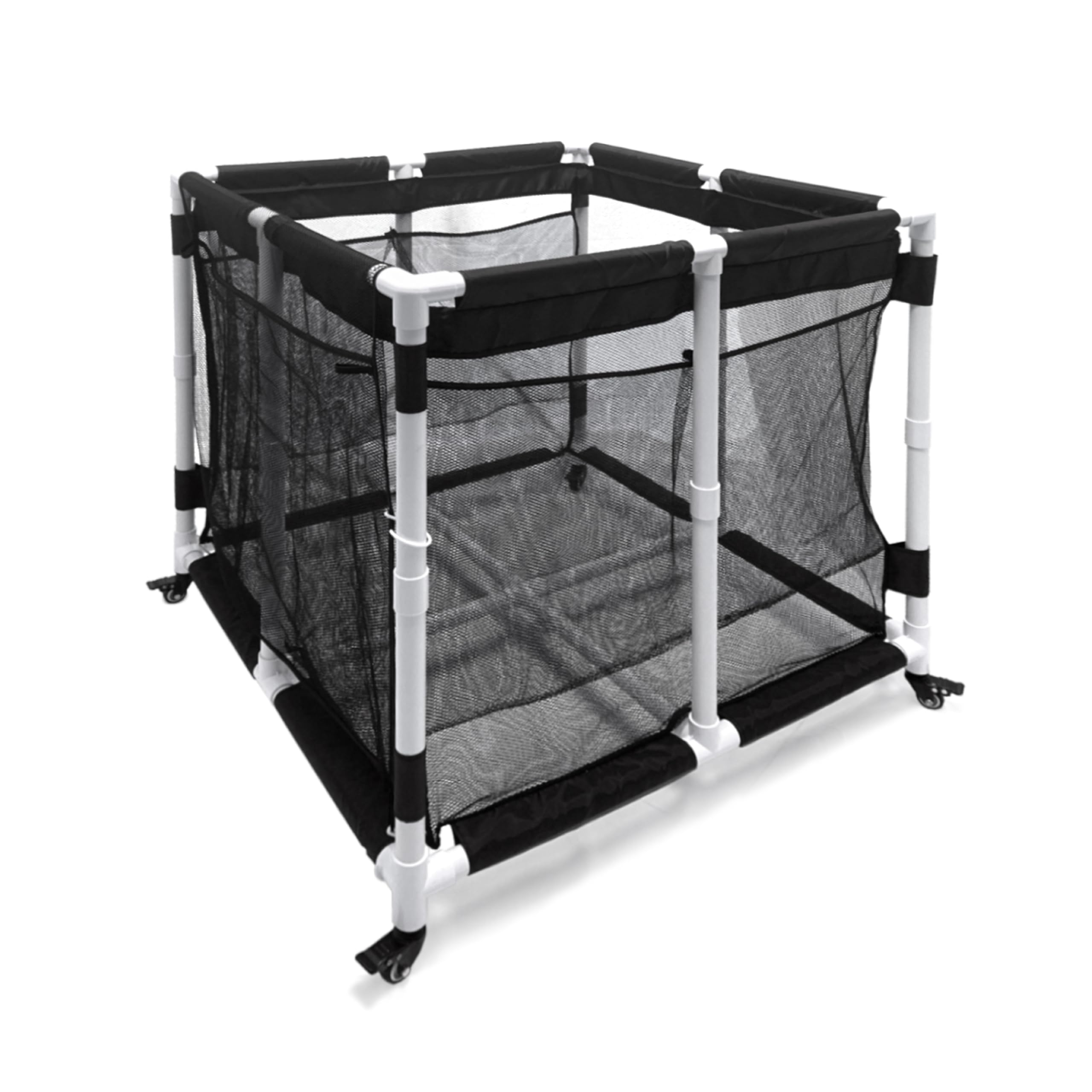 Pool Float Storage Organizer 150 Gallons Rolling Pool Toy Storage Cart Bin With 2 In 1 Mesh Cover, Pool Noodle Holder Organizer For Organizing Noodle Toys Floats Towels Balls 33.8" W X 33.8" L X 37" H