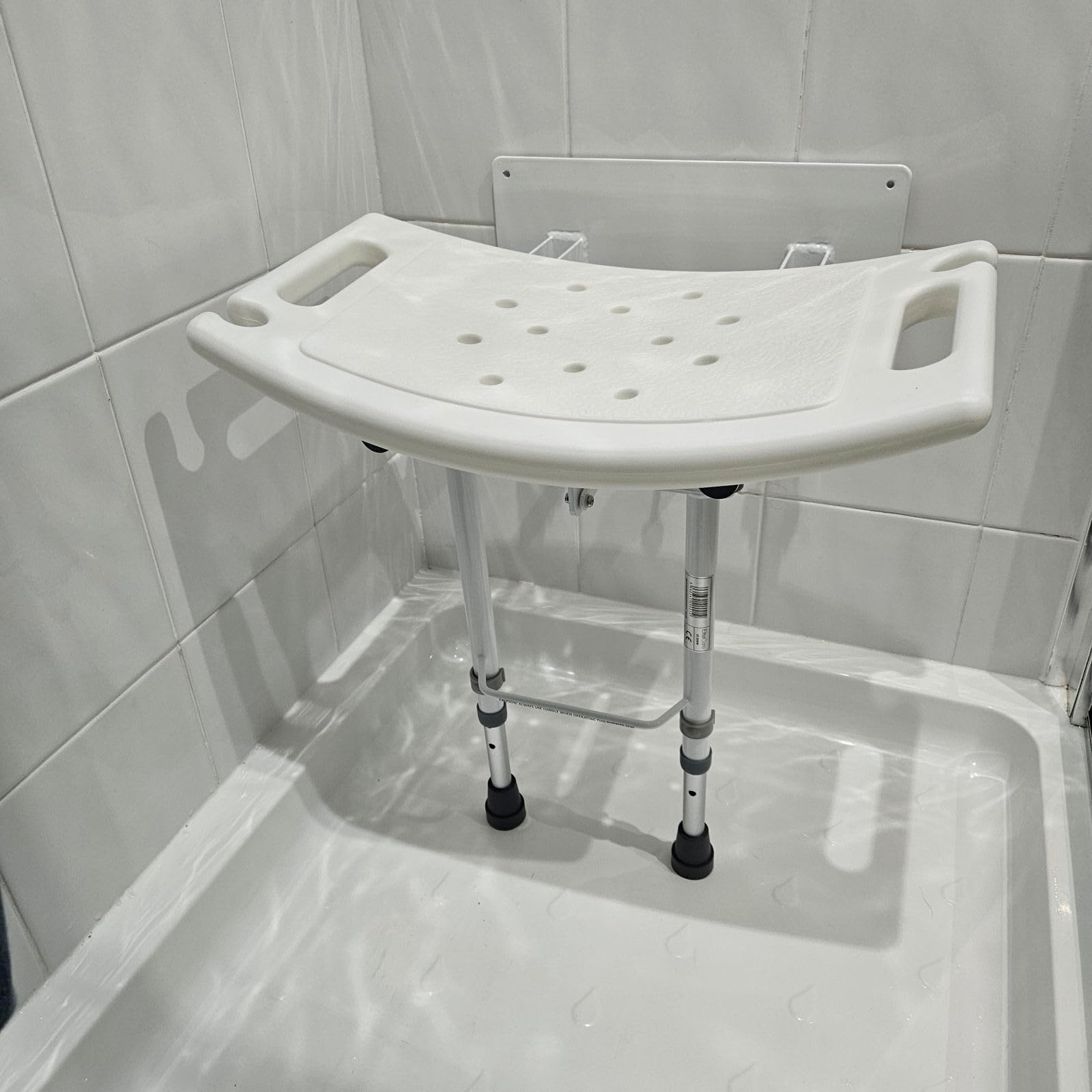 Montado en la pared doblan hacia abajo asiento de ducha con patas ECSS05W