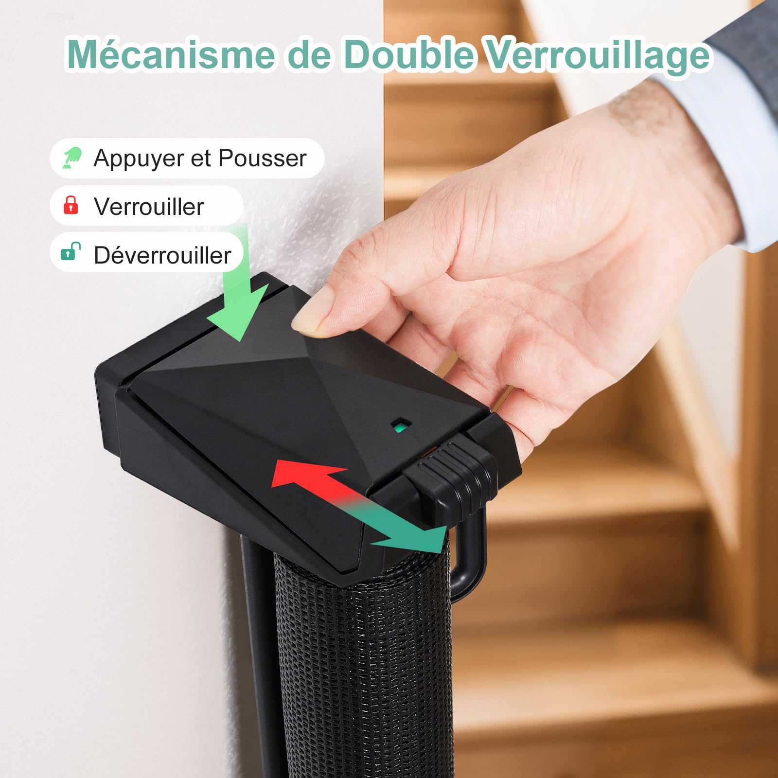 Barrière Sécurité pour Enfant Chien, Barriere de Securite Retractable, avec Renforcement en Fibre de Verre, pour Enfants et Aux Chiens Petits Moyens, Grands, 1.5M