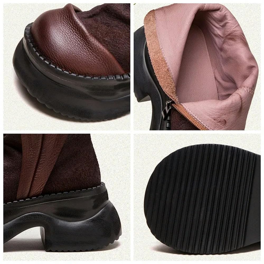 QXDZSW 6,5 cm zamszowe mokasyny komin modne botki jesienne damskie motocyklowe wiosenne buty damskie buty