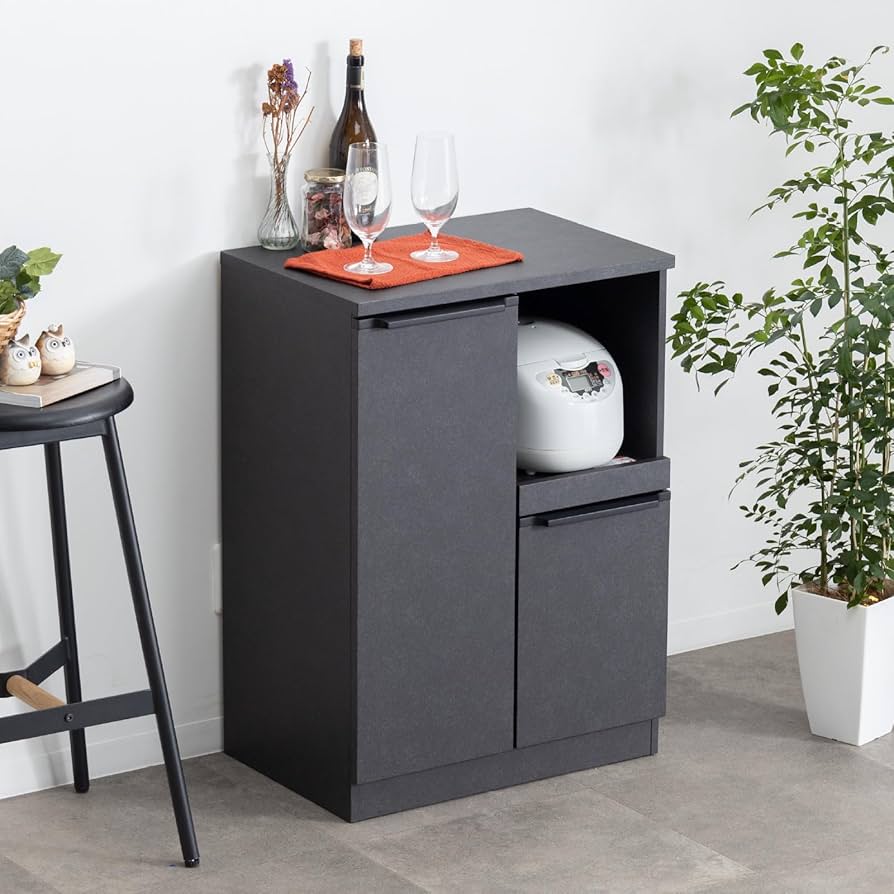 Amazon｜tac INTERIOR 食器棚 スリム 60㎝ 完成品 スライド棚