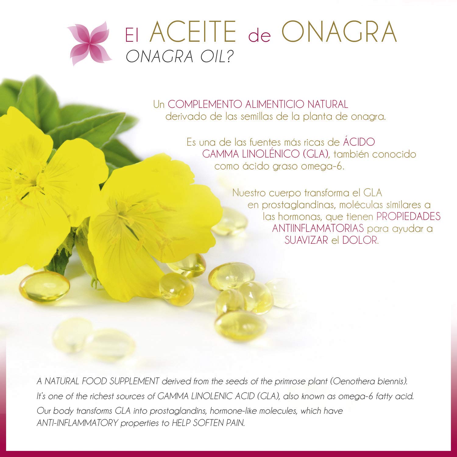 Libifeme Gla Extra - Reduce los Sintomas del Sindrome Premenstrual - Calambres Abdominales Dolor de Cabeza Tensión en Senos Ansiedad e Irritabilidad - Aceite de y Vitamina E, Onagra, 30 Pastillas