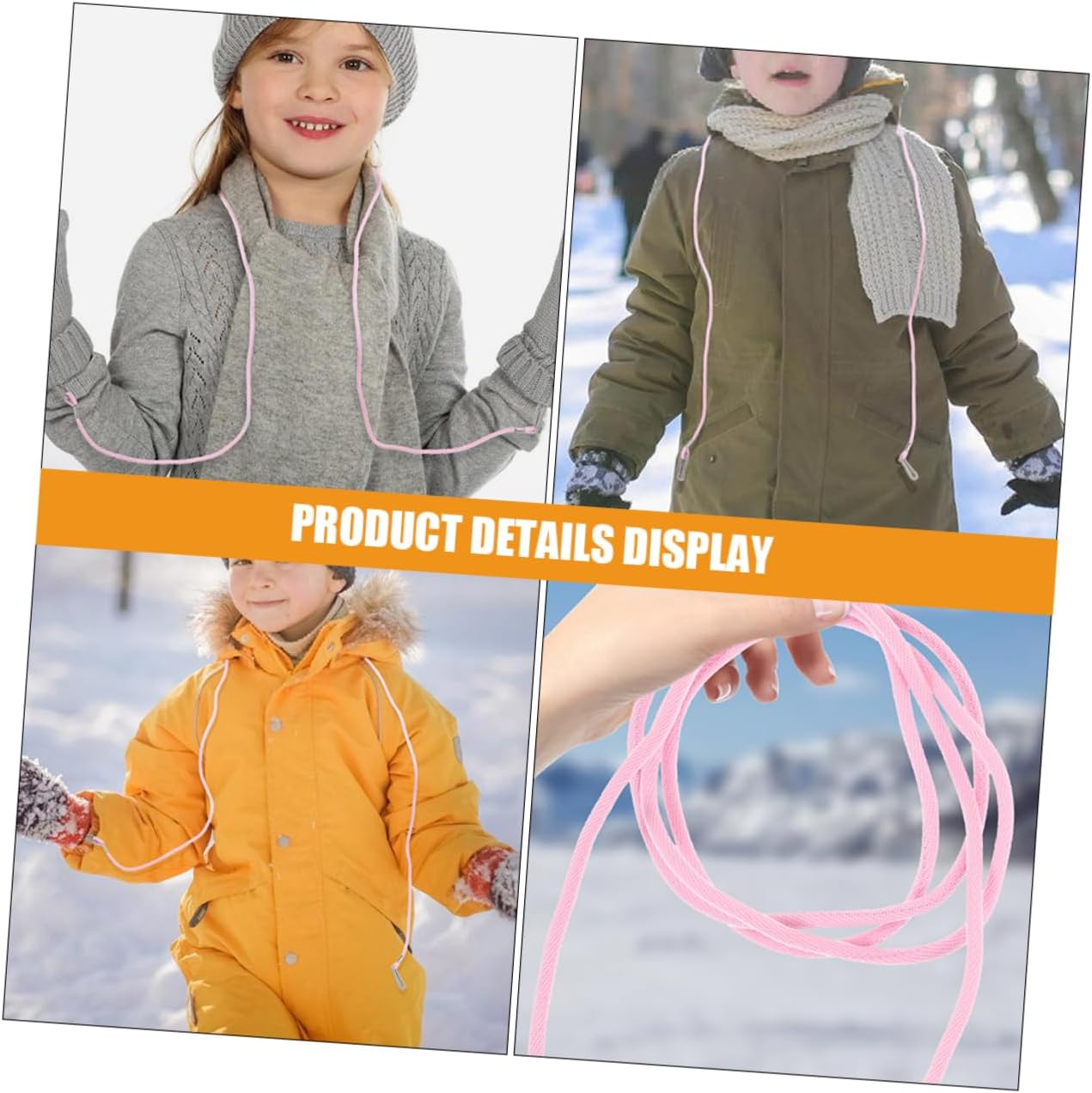 5pcs Boy Girl Gloves with Mitten Clips Boy Girl Glove Holder Straps for and Lightweight Suspenders for Boys and Girls Full Finger Design