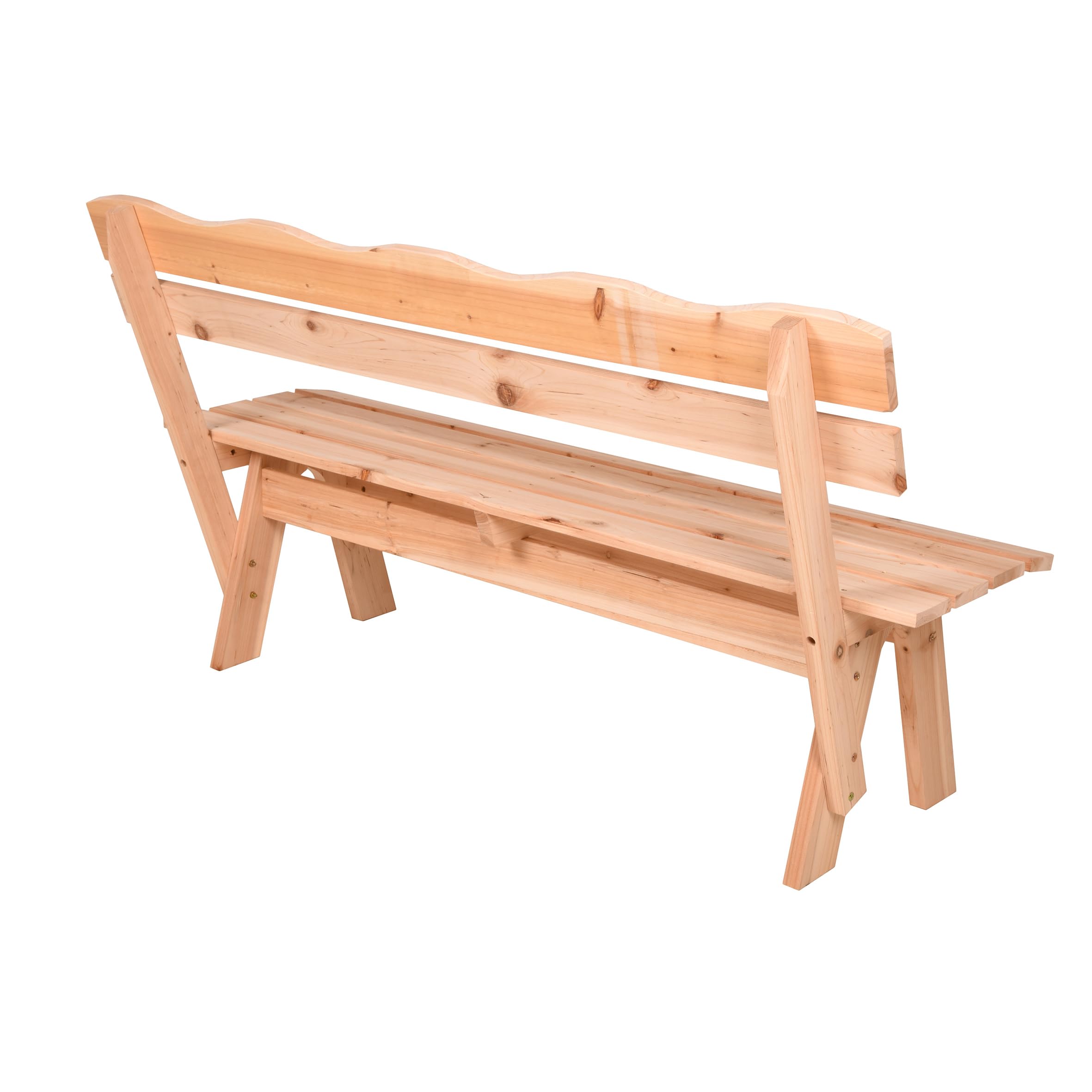 Spetebo Ławka ogrodowa z litego drewna 3-osobowa z oparciem – 150 x 62 cm – drewniana ławka do siedzenia odporna na warunki atmosferyczne, obciążenie 200 kg – ławeczka drewniana w stylu dworkowym