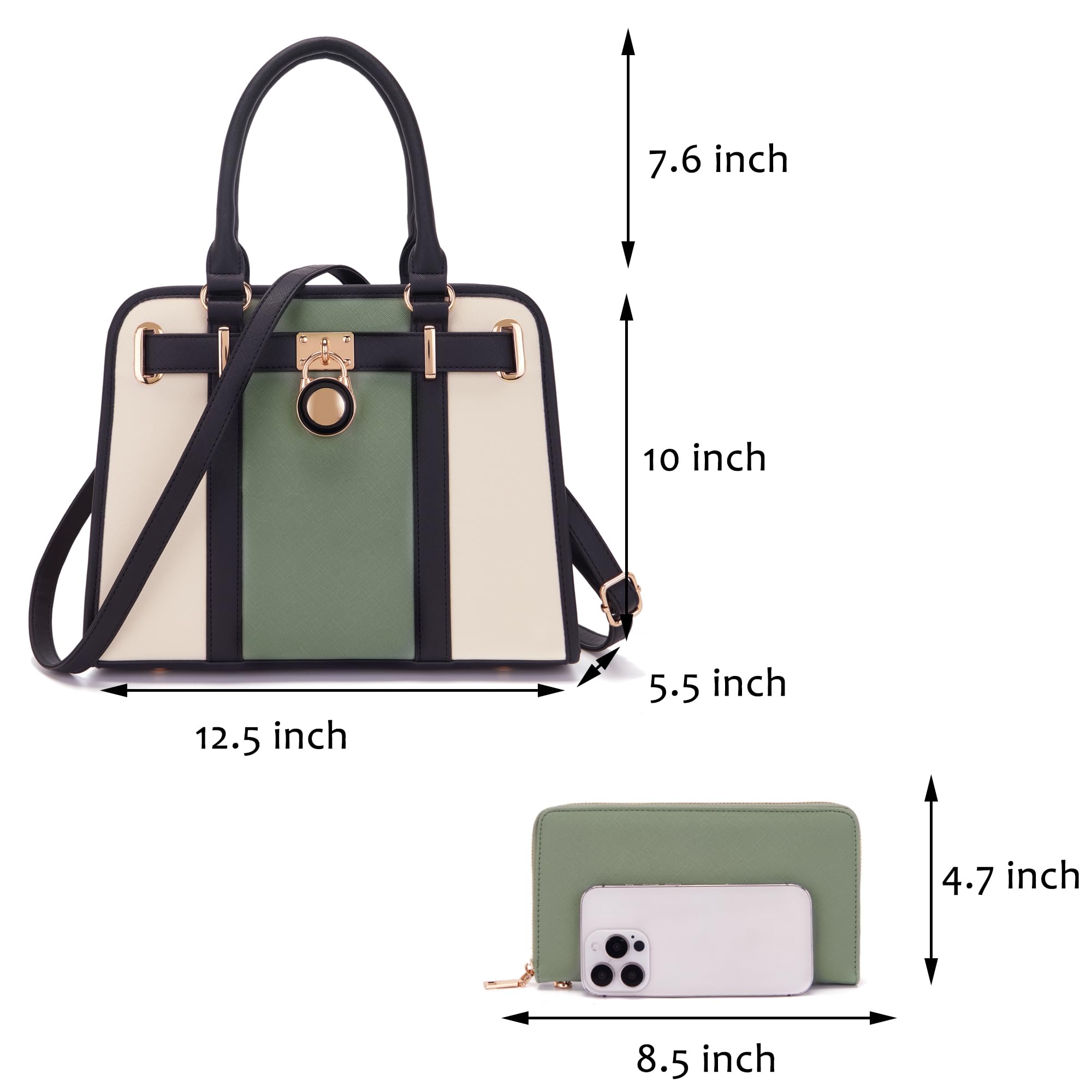 Handbags Sets For Women Shoulder Bags Top Handle Work Satchel Tote Purses Set With Matching Wallet 2pcs