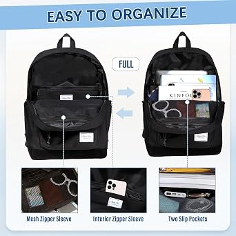 Chase Chic School Backpack for Men Women, Water Resistant Casual Daypack for School/College/Work/Travel,18.8L Lightweight Rucksack for Teen Boys Girls
