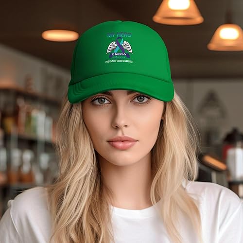 Miniatura 5 de My Hero is Now My Angel Prevention Suicide Awareness Trucker Hats for Men and Women Adult Mesh Cap Baseball Cap Dad Hat Adjustable Breathable Caps