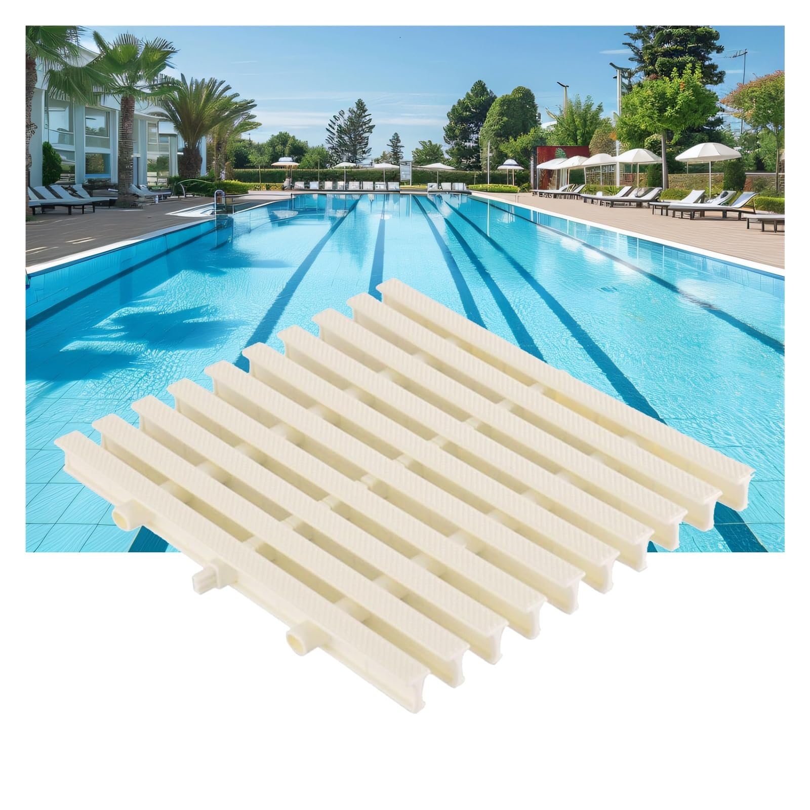 Griglia di Scarico di Troppo Pieno Rimovibile per Piscine | Copertura Anti-S per Bordi Piscina | Griglia di Scarico Resistente e giuntabile | Soluzione di drenaggio efficiente per Il Flusso