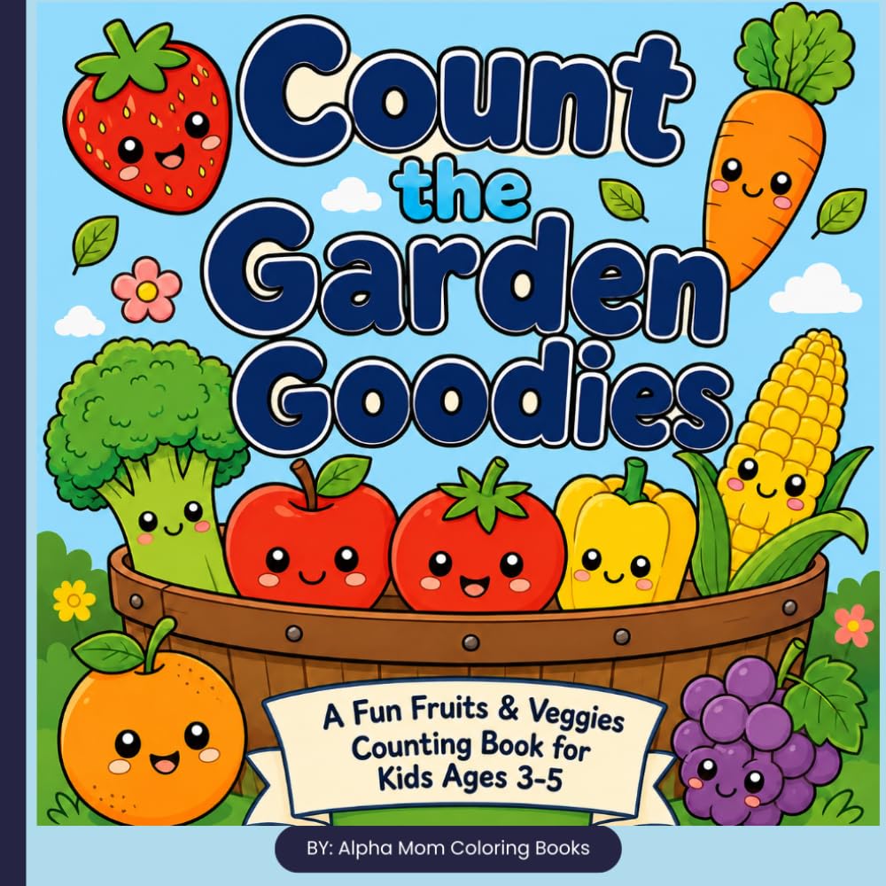 Count the Garden Goodies: A fun fruits and veggies coloring book