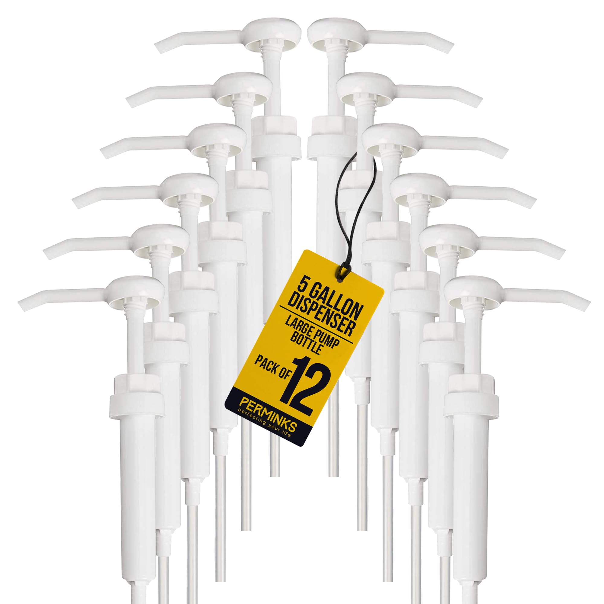 5 Gallon Pump Dispenser - Bucket, Jug &amp; Bottle, Shampoo, Detergent, 12 Pack
