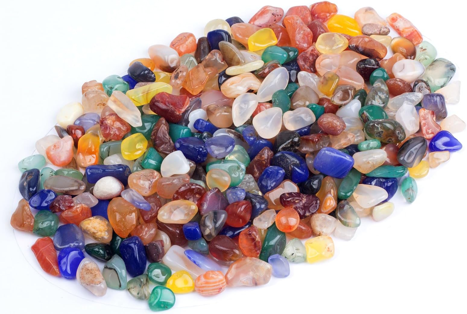 ZenQ 1 lb Agate(Dyed) Tumbled Stone Chips Crushed Natural Crystal Quartz Pieces
