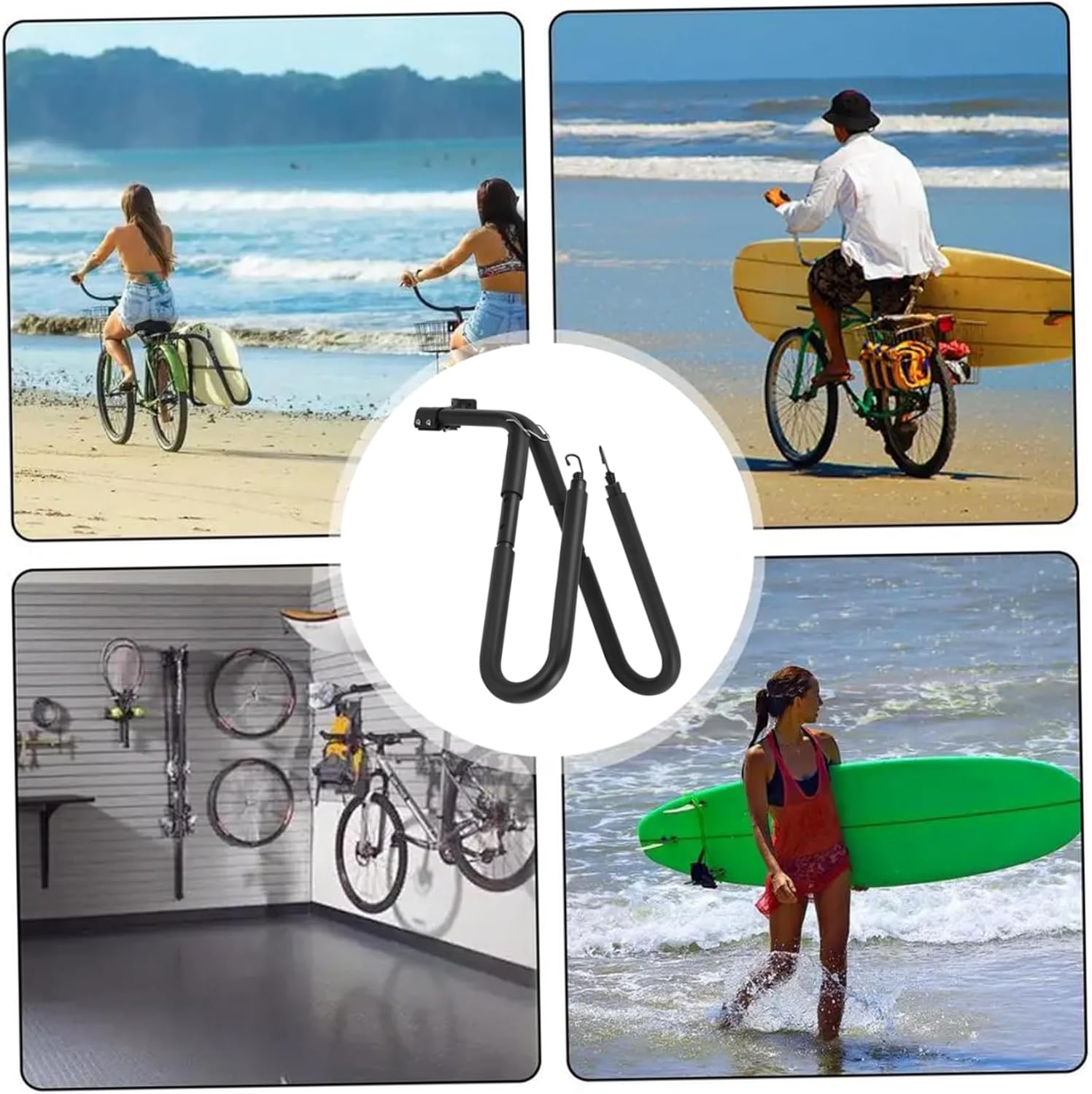Surfboard Rack, Surfboard Bike Rack, Adjustable Bike, Aluminum Surf, Easy to Remove Stand for Short Surfboards, Surf
