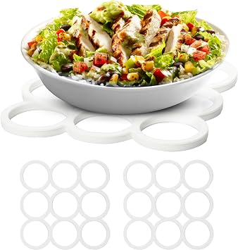 Bruntmor Silicone Trivets for Hot Pots and Pans, Set of 3 - Heavy Duty, Heat Resistant, Nonslip Hot Pads for Tables and Countertops - Easy to Clean Mats - Decorative Kitchen Tool - White, 6.1"x6.1"