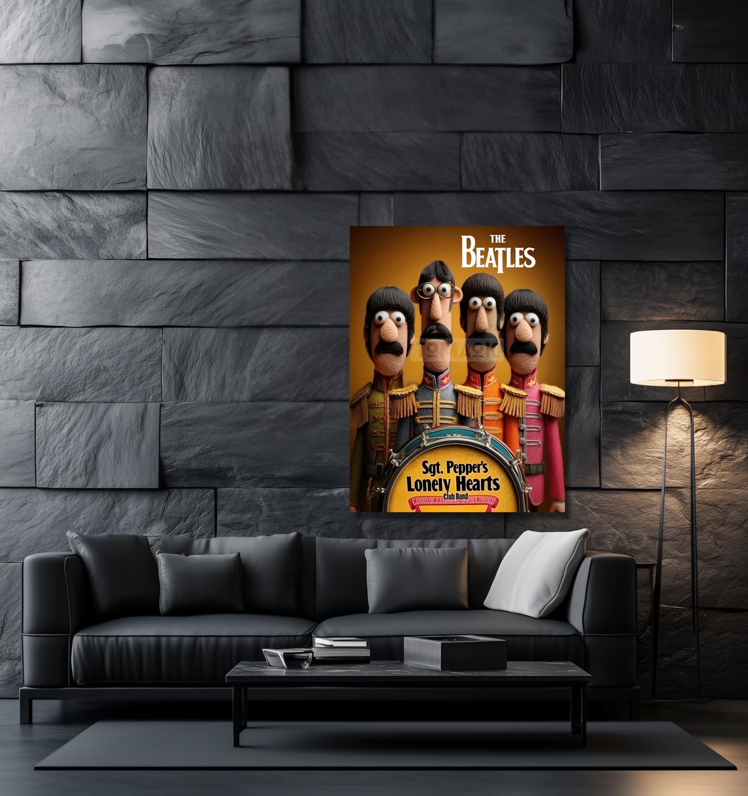 Tomaok Poster The Beatles (cornice non fornita), album sergente Pepper's Lonely Hearts Club Band, fumetto umorismo, fan rock pop, bambola, arte murale