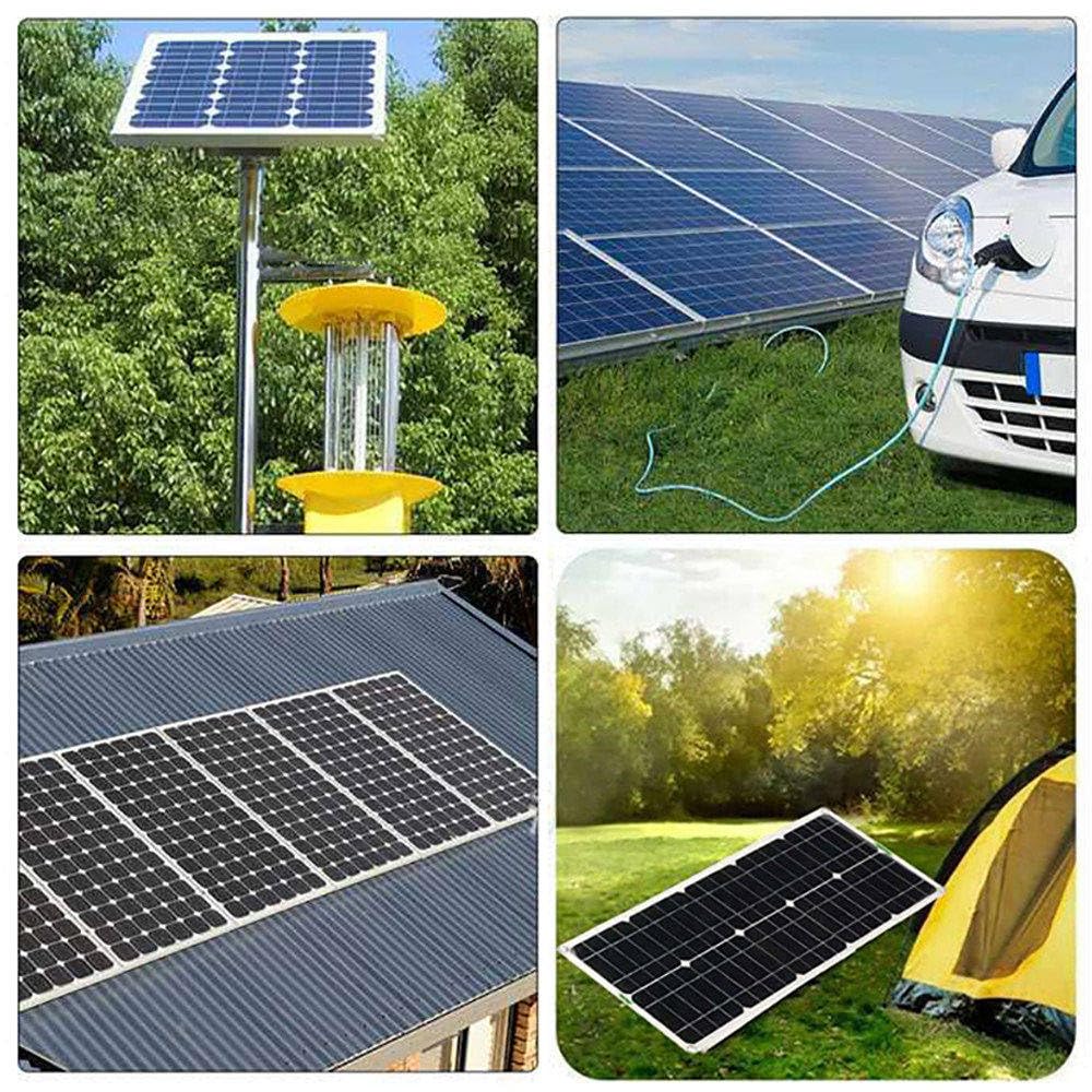 Elastyczny zestaw paneli słonecznych 100 W, 200 W, 300 W, 400 W, 500 W, 600 W, kontroler 40 A, zasilanie USB 12 V, przenośny panel słoneczny do kampera/dachu/łodzi/samochodu/na kemping, ultralekki