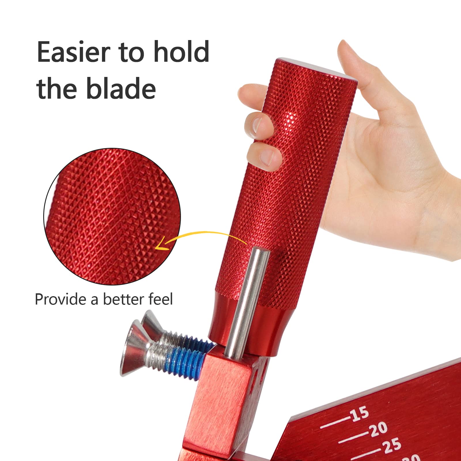 Kit de afilador de cuchillas de cortacésped ajustable de 15 ° - 45 ° para cuchillas de cortacésped de mano derecha e izquierda - Rojo