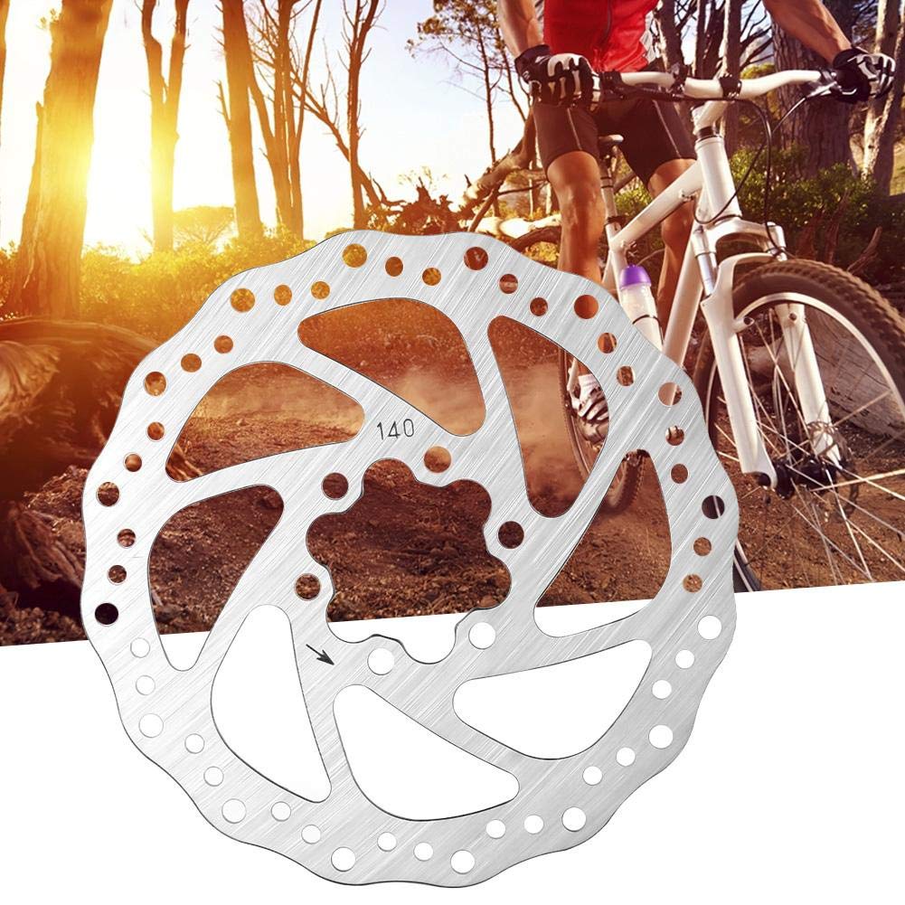 VIFER Rotor De Frein à Disque Vélo – Acier Inoxydable – 6 Trous – 140 Mm – Pour VTT, Route, BMX – Avec Vis