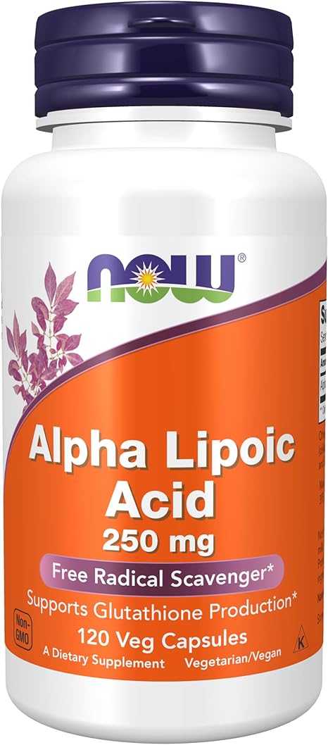 NOW Foods Supplements, Alpha Lipoic Acid 250 mg, Supports Glutathione Production*, Free Radical Scavenger*, 120 Veg Capsules