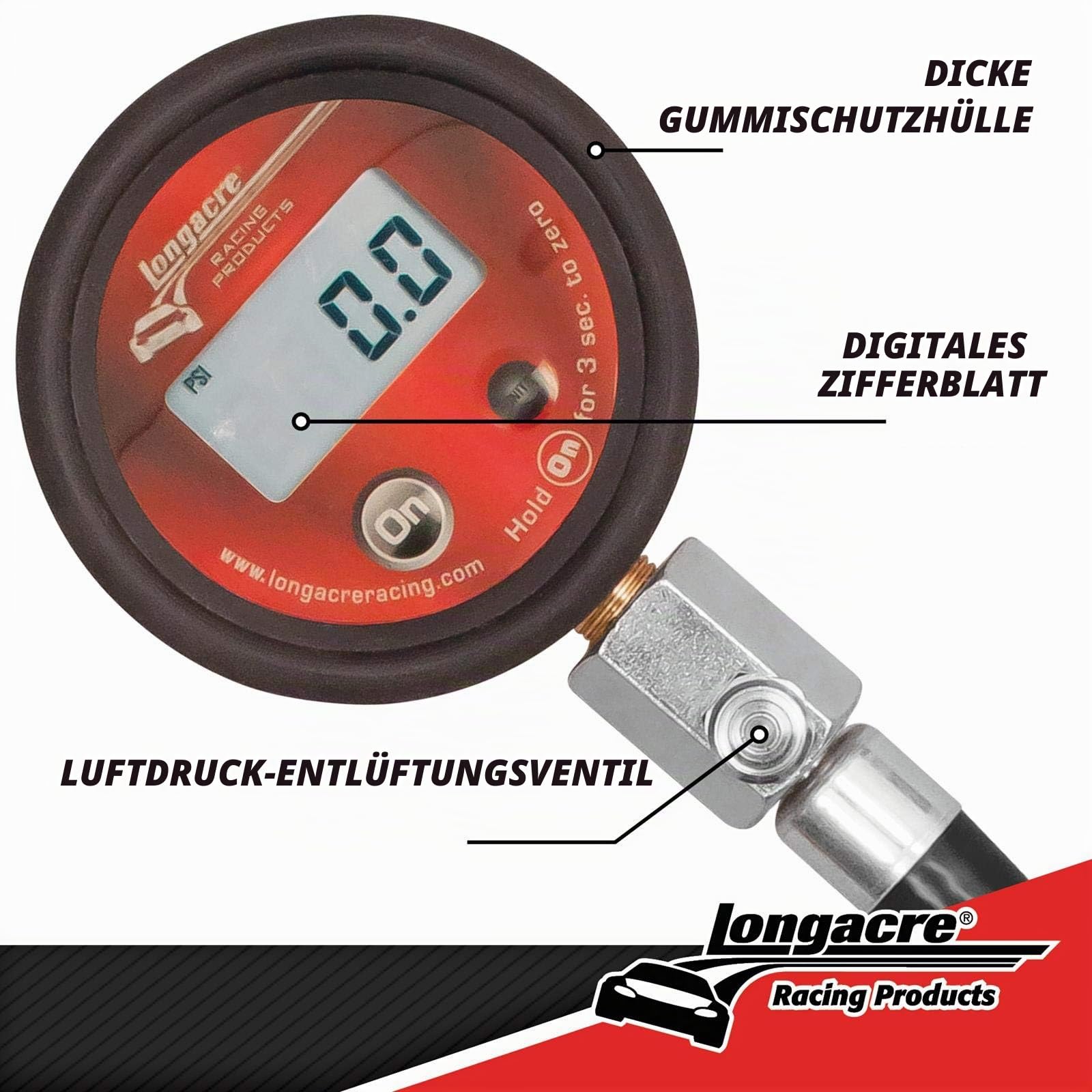 Longacre 53036 Tire Gauge Digital 0-100 PSI Basic