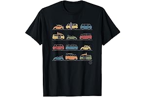 Vintage Style T-Shirt Celebrates Iconic Volkswagen Vans and Beetles